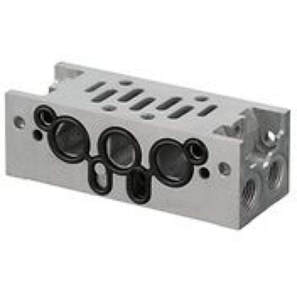 Aventics Grundplatte, Anschlüsse 2 und 4 seitlich, 1,2 und 4 zusätzlich nach unten 1825503292 ISO1