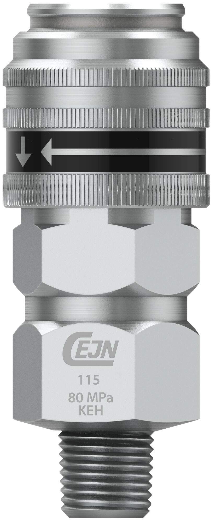 Flat-face quick coupling, male thread NPT 1/4", DN 4 mm, 80 MPa, hardened steel - Cejn 101152452