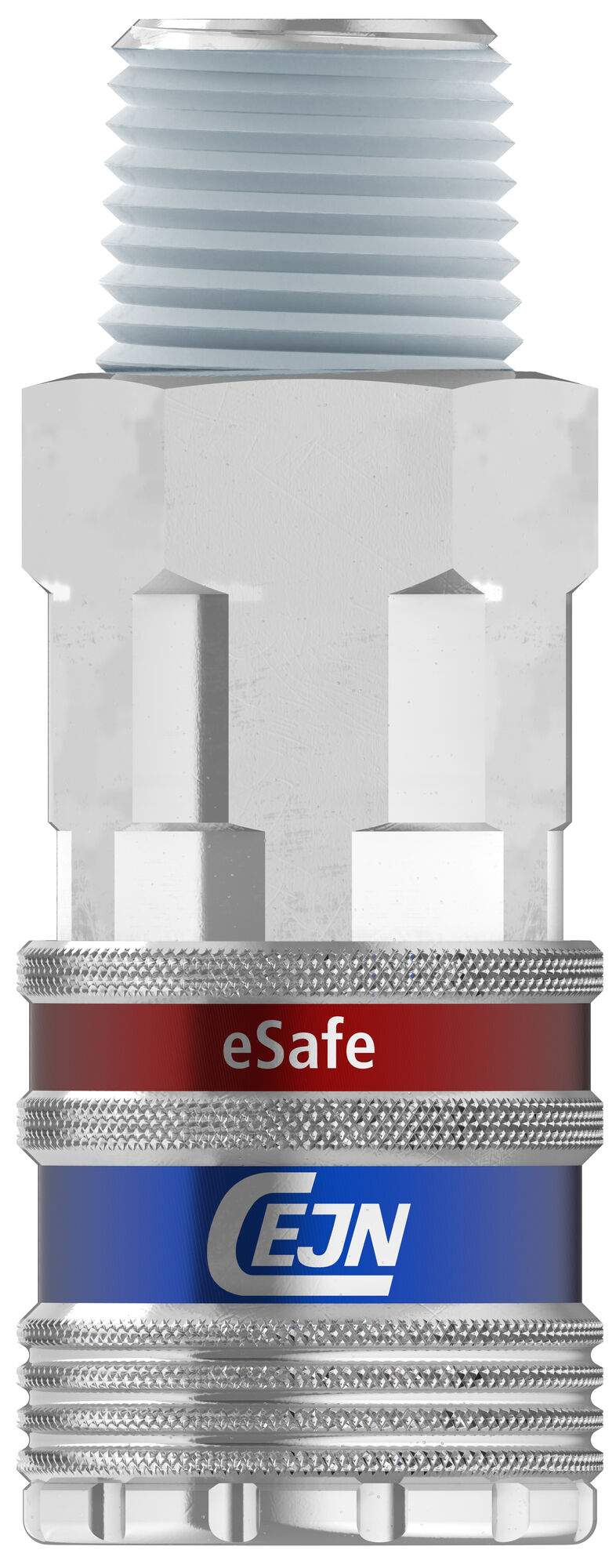 eSafe vented safety coupling ISO 6150 B 5.3 mm, male thread NPT 1/4", 1000 l/min, steel - Cejn 103102452
