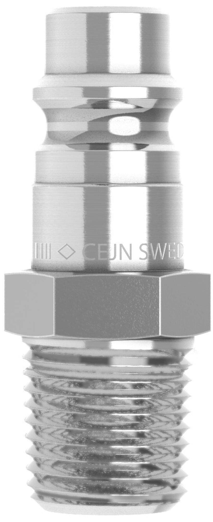 Nipple eurostandard 7.4 mm, male thread R 1/4", 1800 l/min, stainless steel - Cejn 103265152