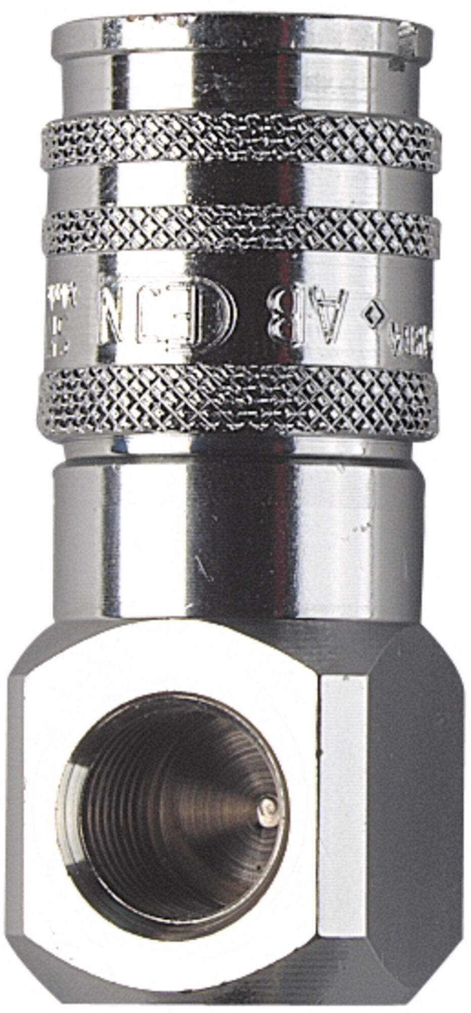 Schnellverschlusskupplung Snap-Check ohne Ventil, Innengewinde 1/4" NPT, 90°-Winkel - Cejn 103580432