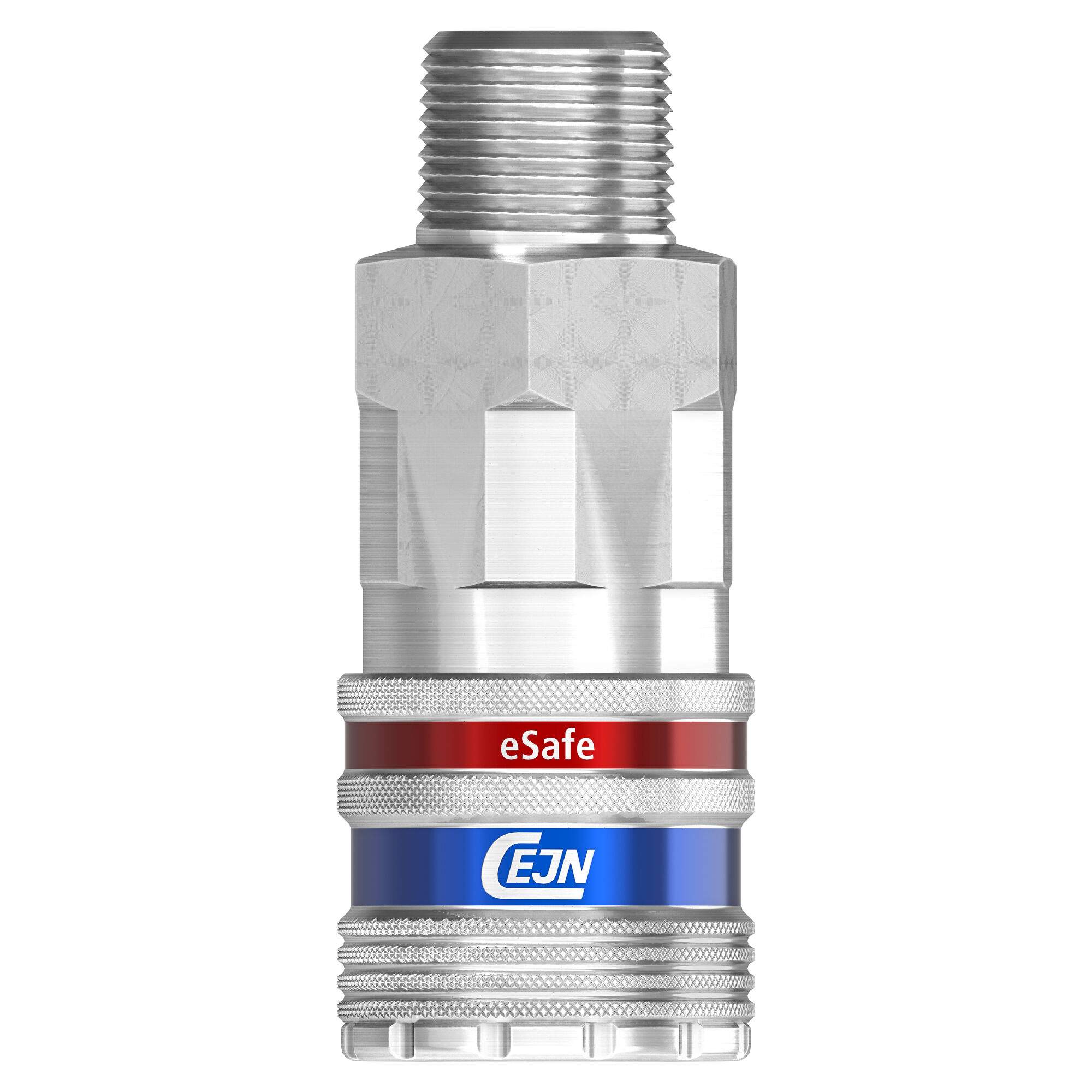 eSafe vented safety coupling ISO 6150 B 8.2 mm, male thread NPT 3/8", 2500 l/min, steel - Cejn 104302454