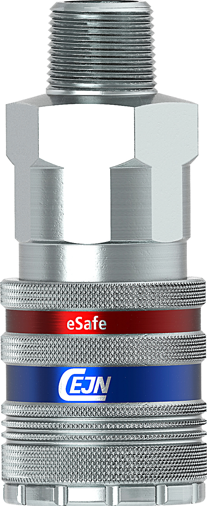 eSafe vented safety coupling ISO 6150 B 11 mm, male thread NPT 3/8", 4050 l/min, steel - Cejn 105502454