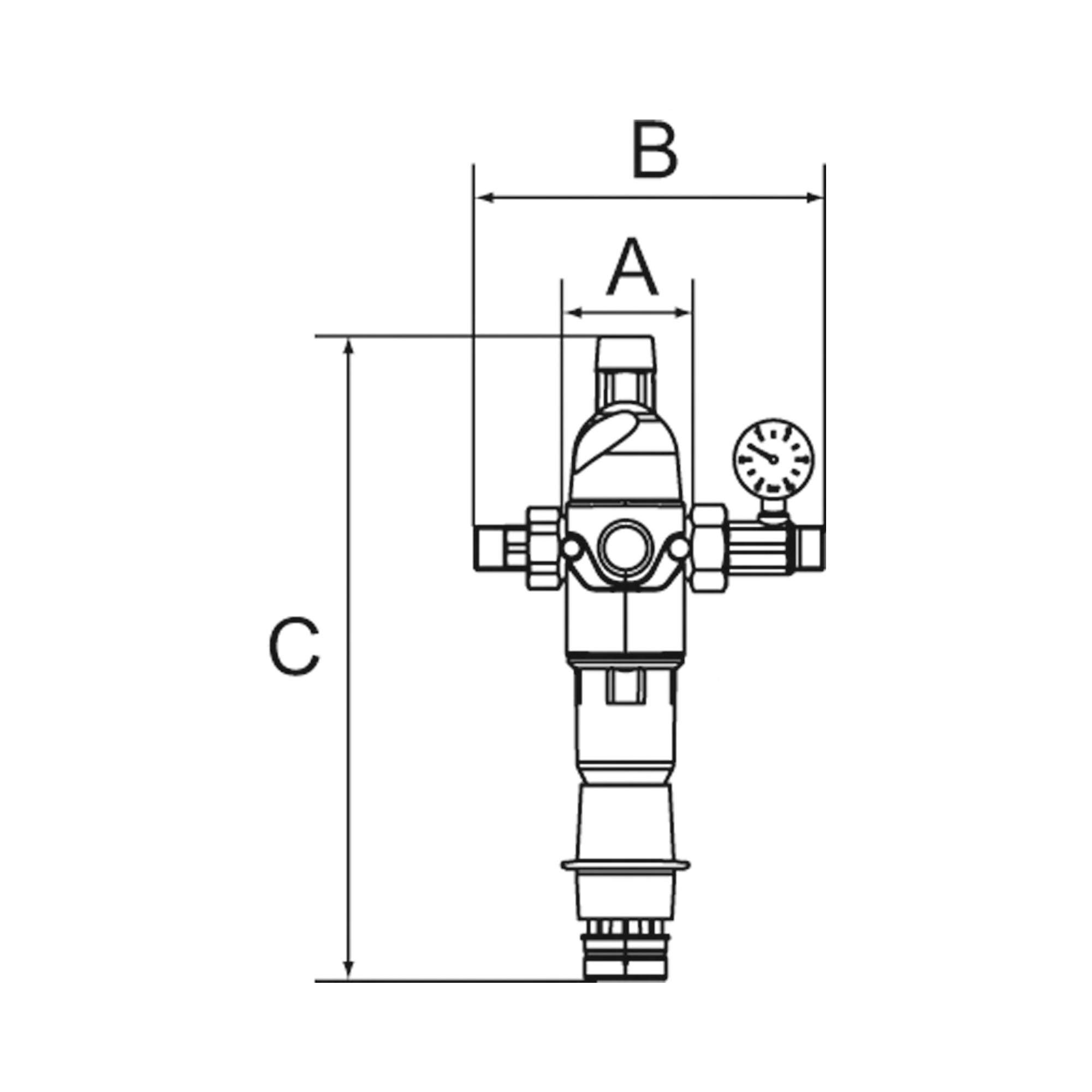 Back flush filter with pressure regulator, DVGW tested, R 1 - Riegler 101424