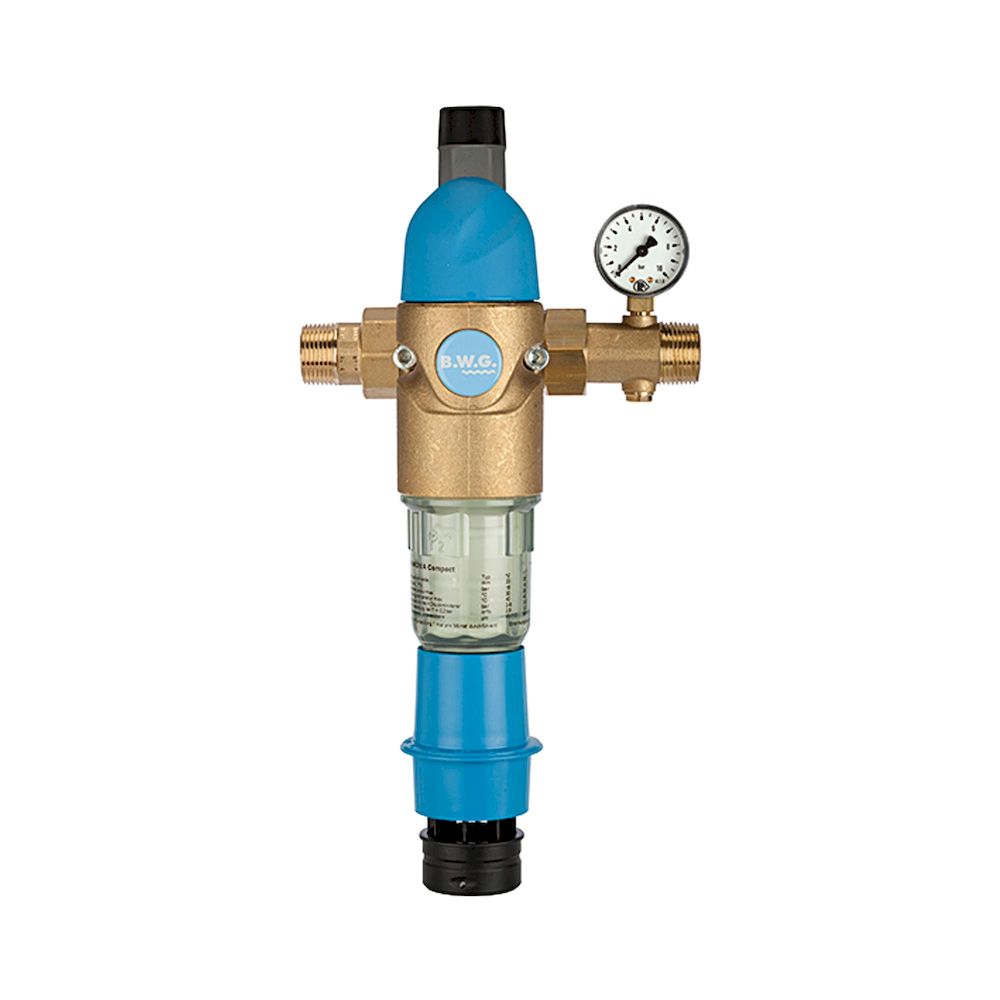 Riegler 101424.Back flush filter with pressure regulator, DVGW tested, R 1