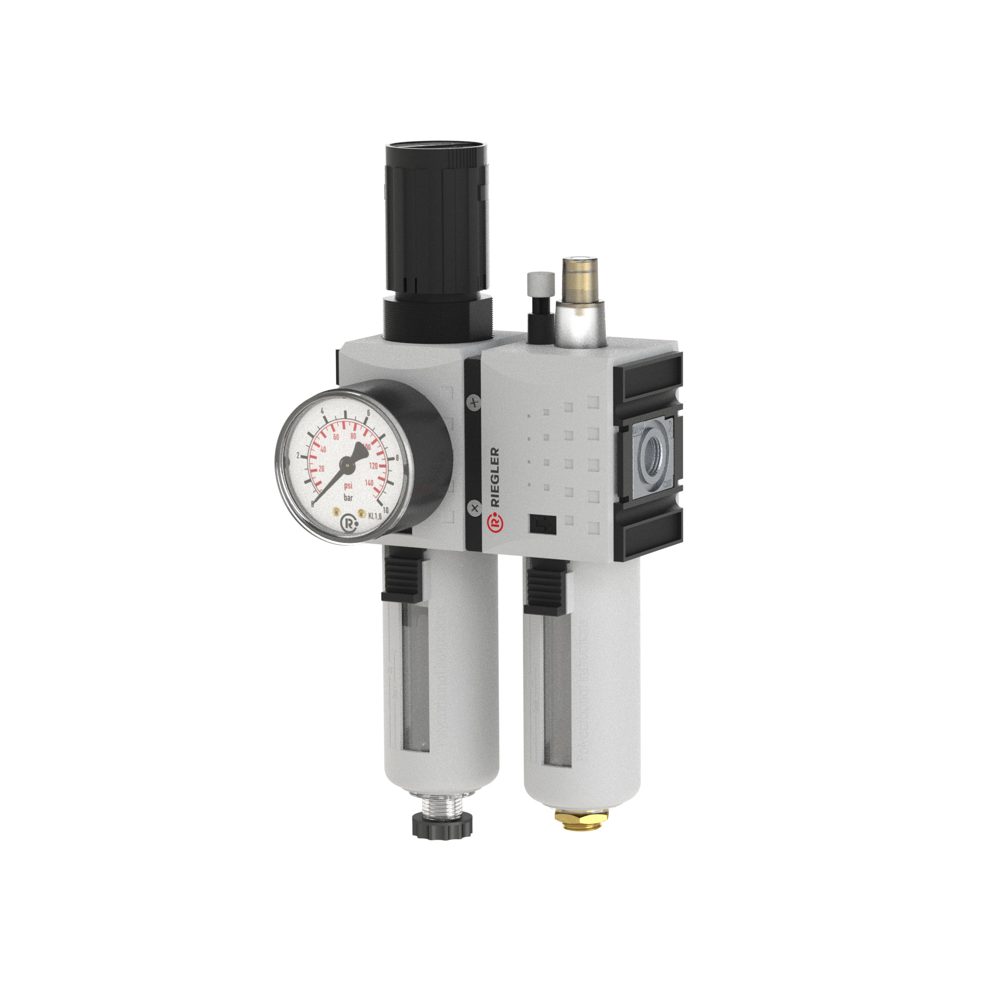 Service unit 2-part »FUTURA«, PC, Size 4, G 3/4, 0.1-1, Semi a. - Riegler 152354
