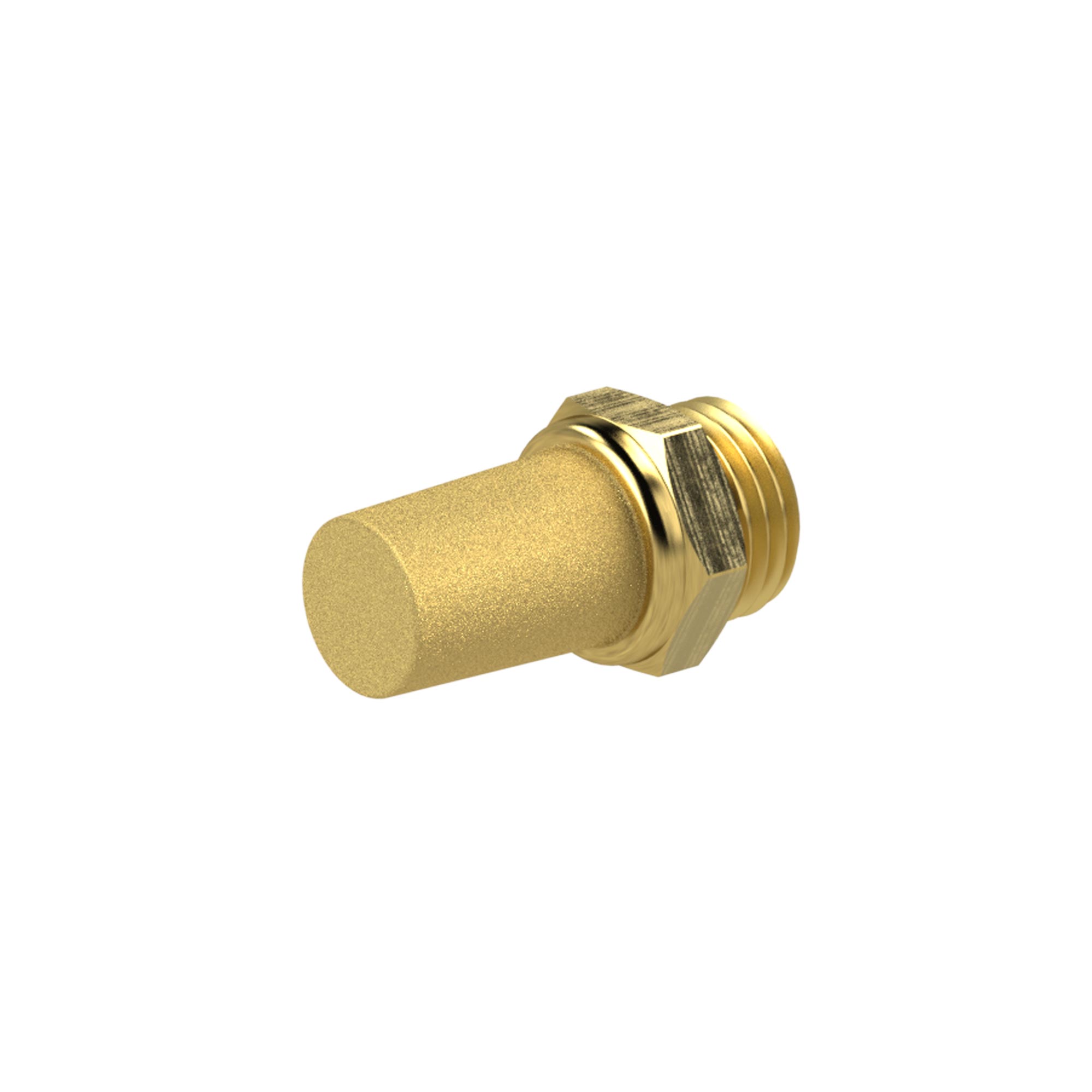 Sintered bronze silencer, Brass thread / hexagonal - Riegler K1099