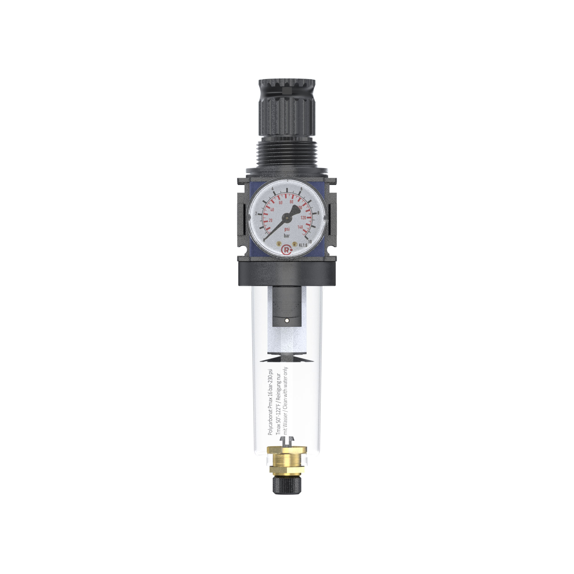 Filter regulator »variobloc« with PC container, Size 1, G 3/8 - Riegler 100658
