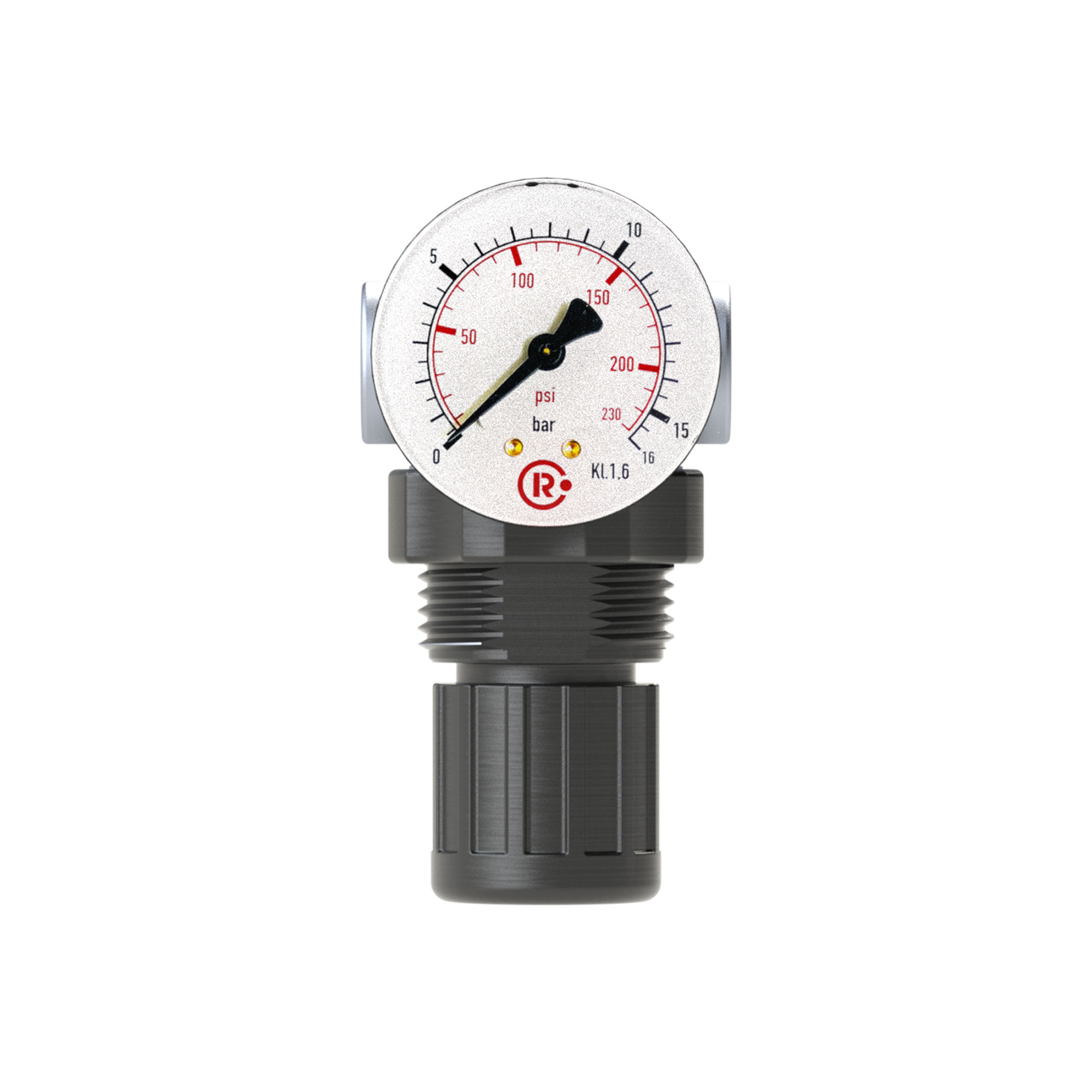 Pressure relief valve, incl. pressure gauge, G 1/4, 0.15 - 7 bar - Riegler 101465