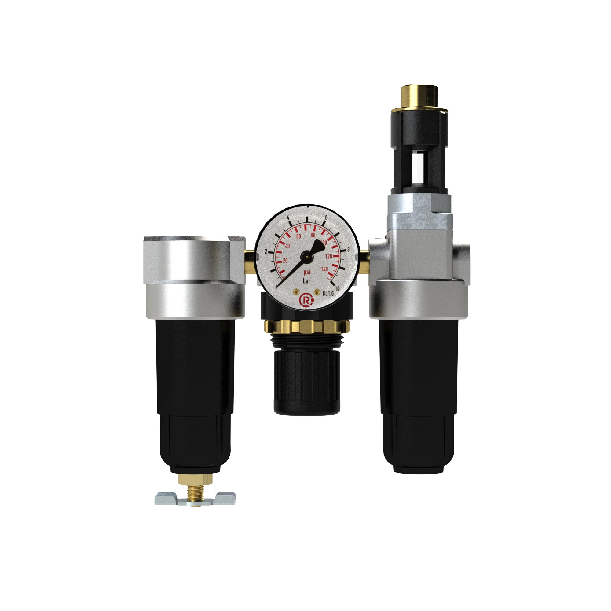 Service unit 3-part »Standard-mini« with metal container, G 1/4 - Riegler 100804
