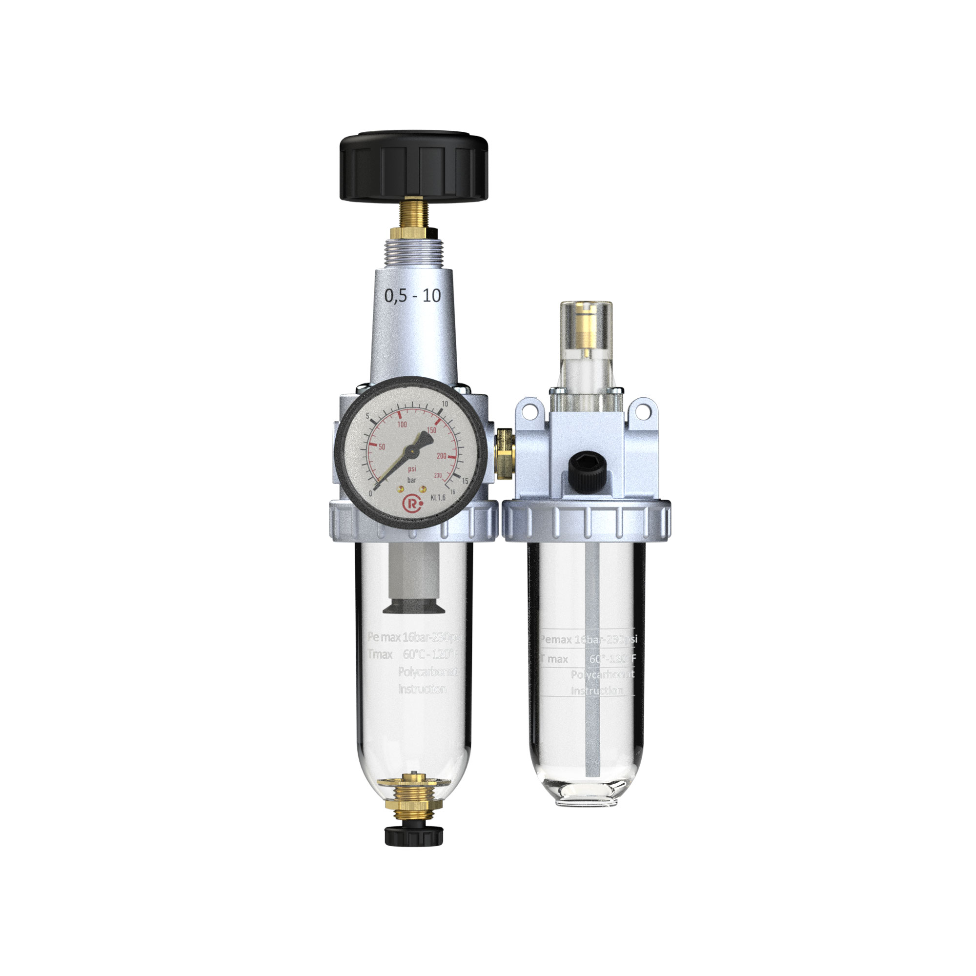 Service unit 2-part »Standard« with PC container, Size 1, G 1/4 - Riegler 101046