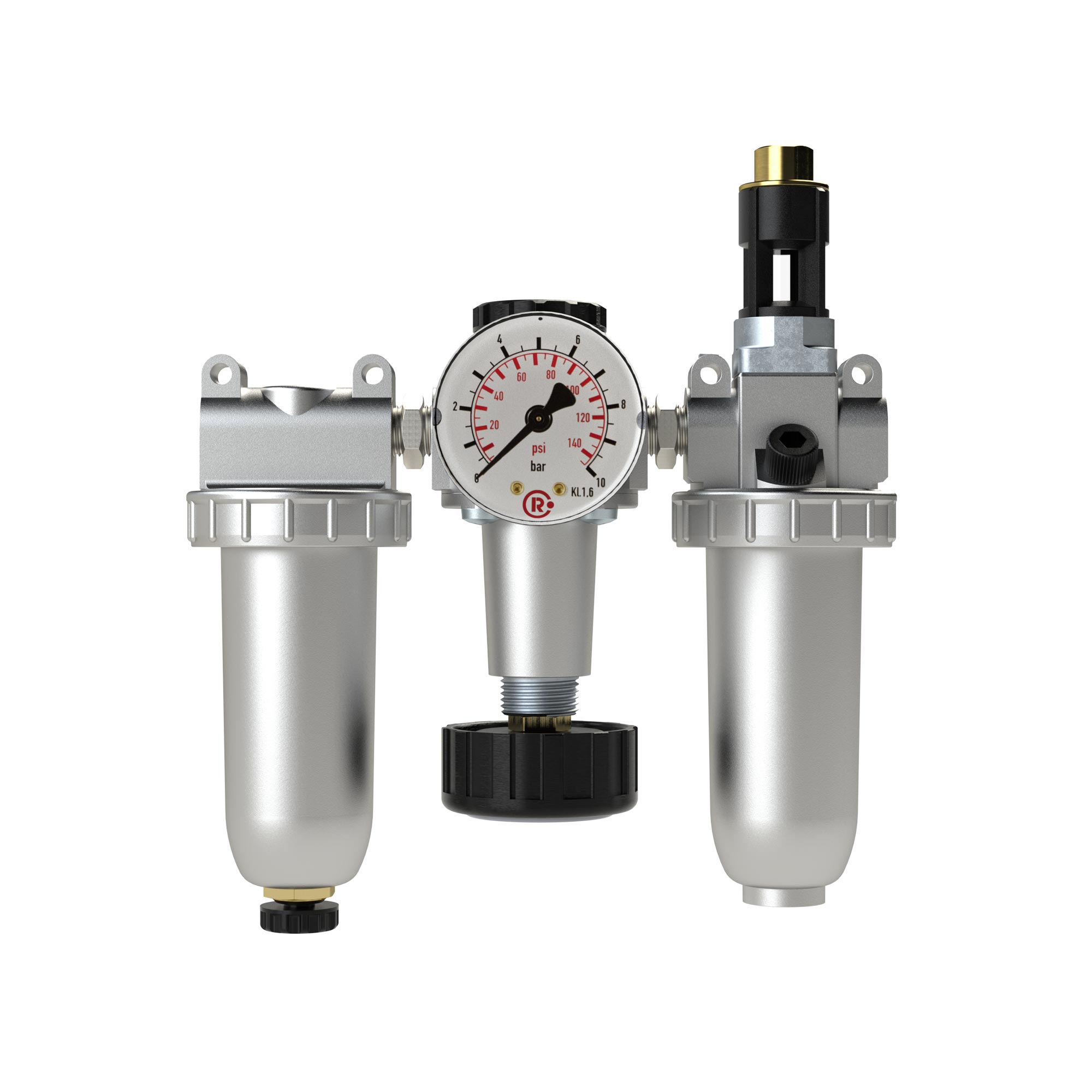 Service unit 3-part »Standard«, Metal container, Size 3, G 1/2 - Riegler 101083