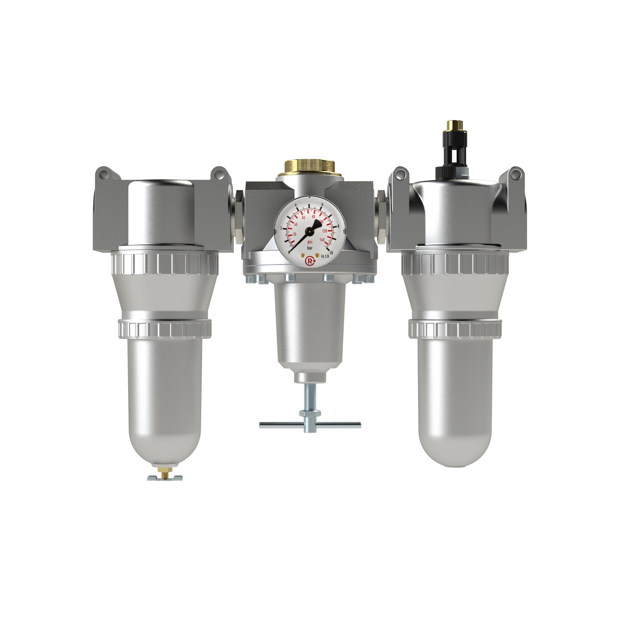 Service unit 3-part »Standard«, Metal container, Size 4, G 1 1/4 - Riegler 101086
