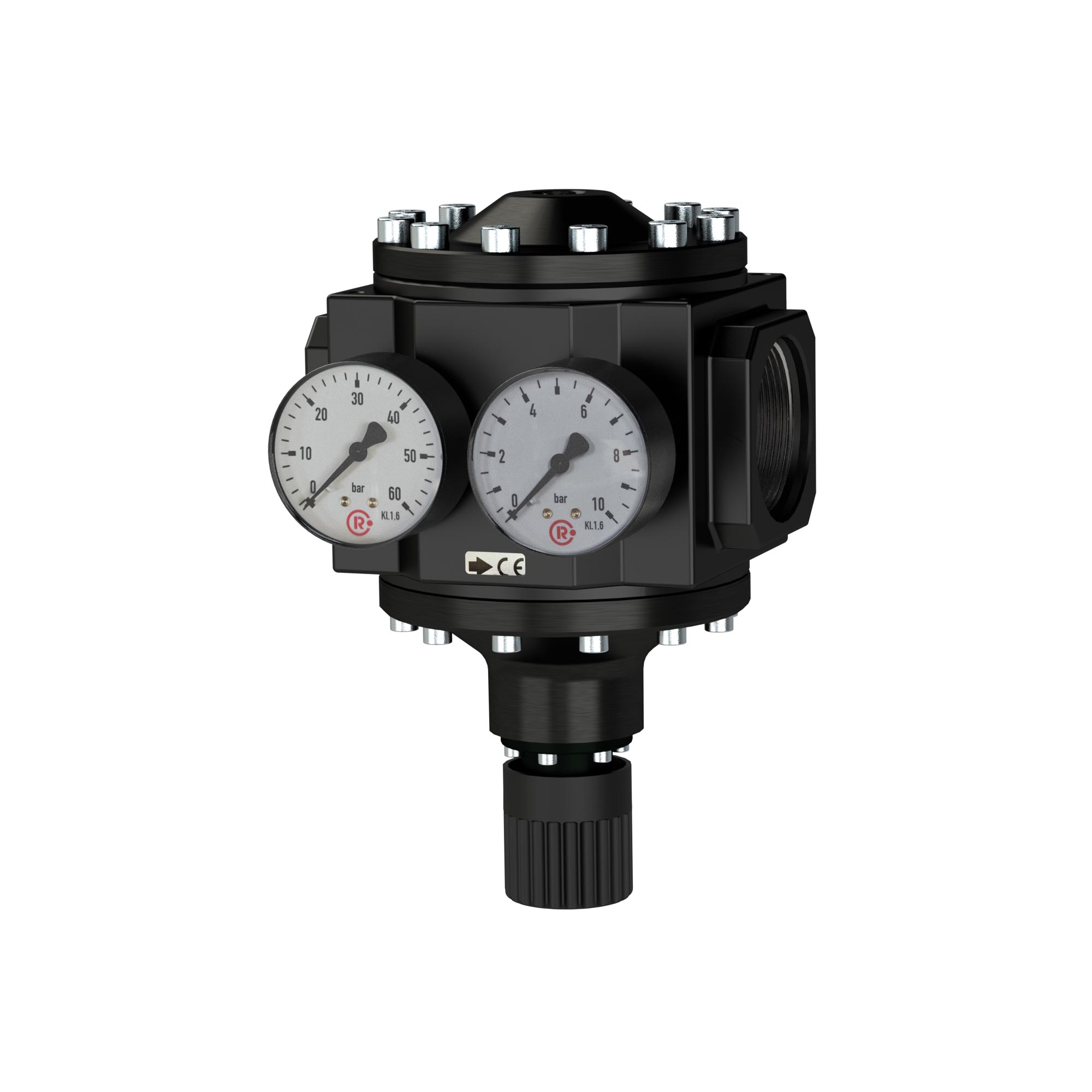 Large pressure regulator, 2 pressure gauges, G 2, 0.5 - 10 bar - Riegler 101141