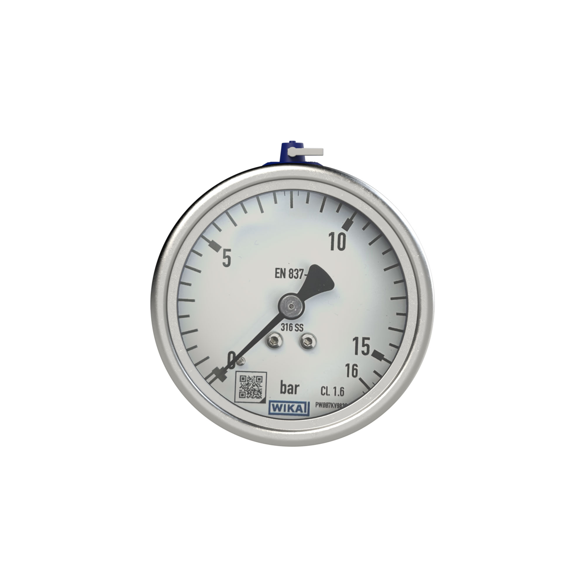 Manometer, CrNi-Stahl, G 1/2 hinten exzentr., -1 / 0,0 bar, Ø 100 - Riegler 131496
