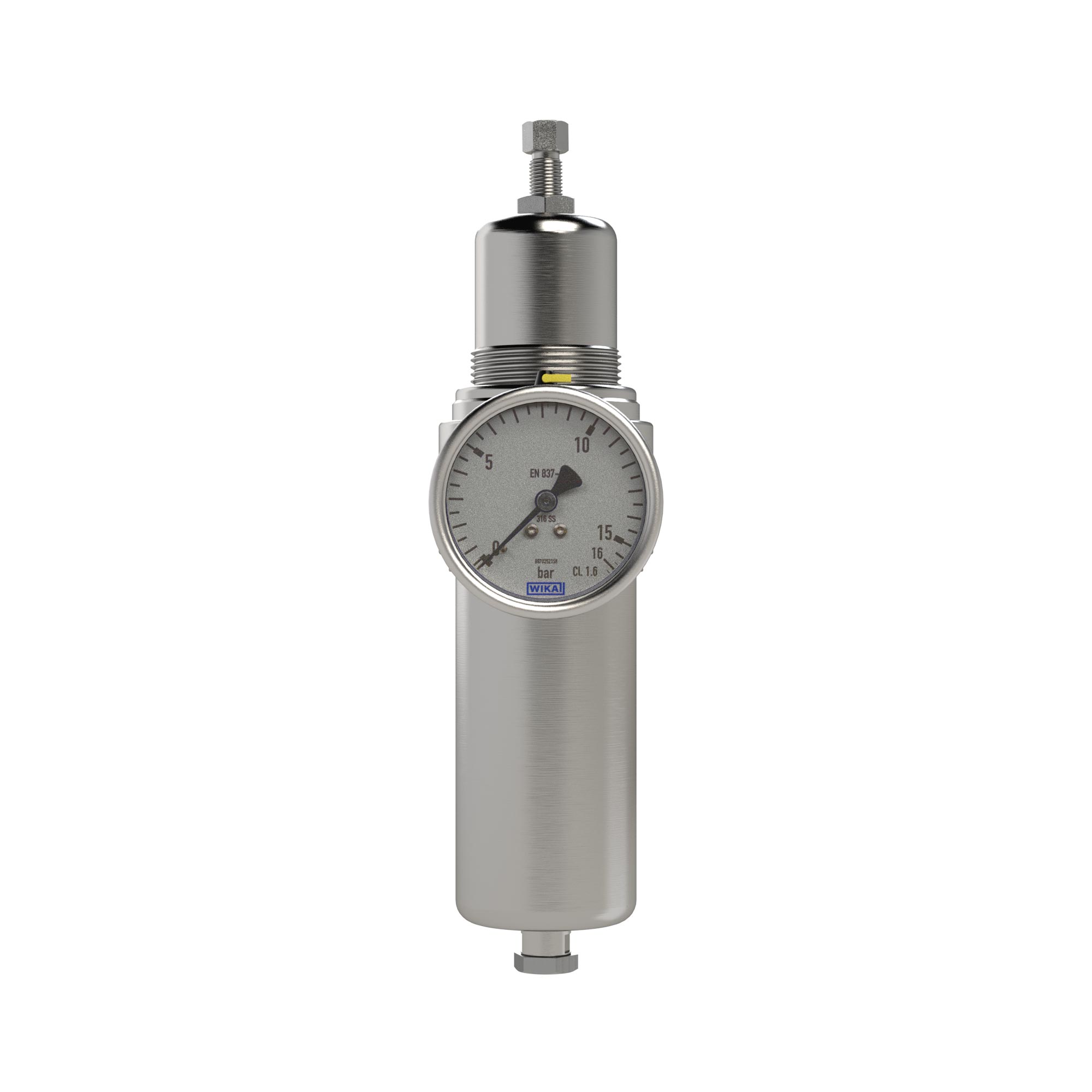 Stainless steel filter regulator, 1.4404, G 1/4, 1 - 15 bar - Riegler 101207