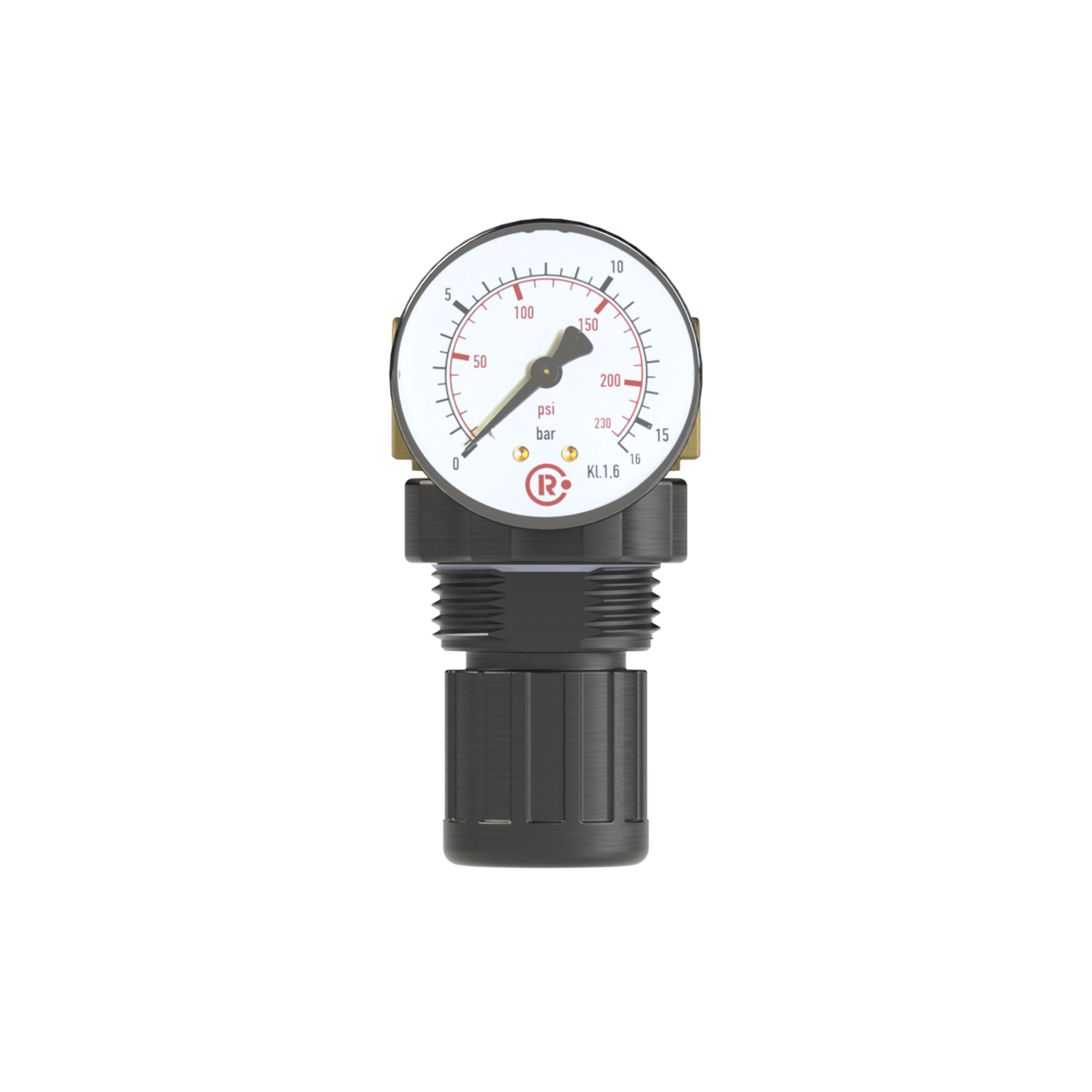 Pressure regulator for water, pressure gauge, G 1/4, 0.2 - 6 bar - Riegler 101304