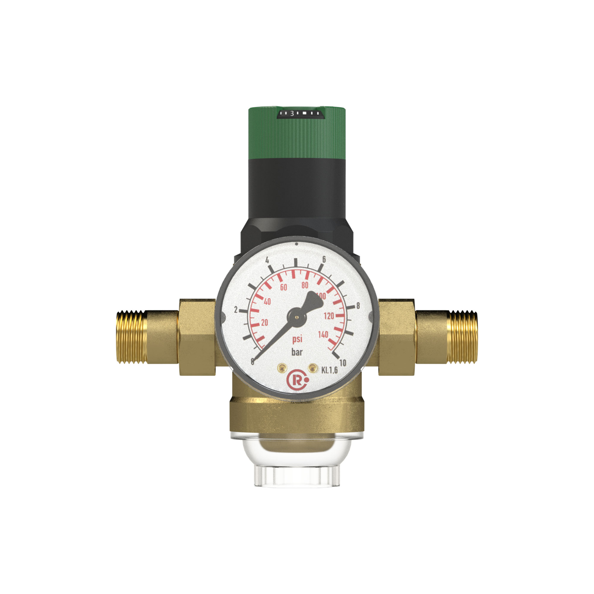 Pressure regulator, potable water DVGW tested, R 1 1/2, 1.5-6 bar - Riegler 101364