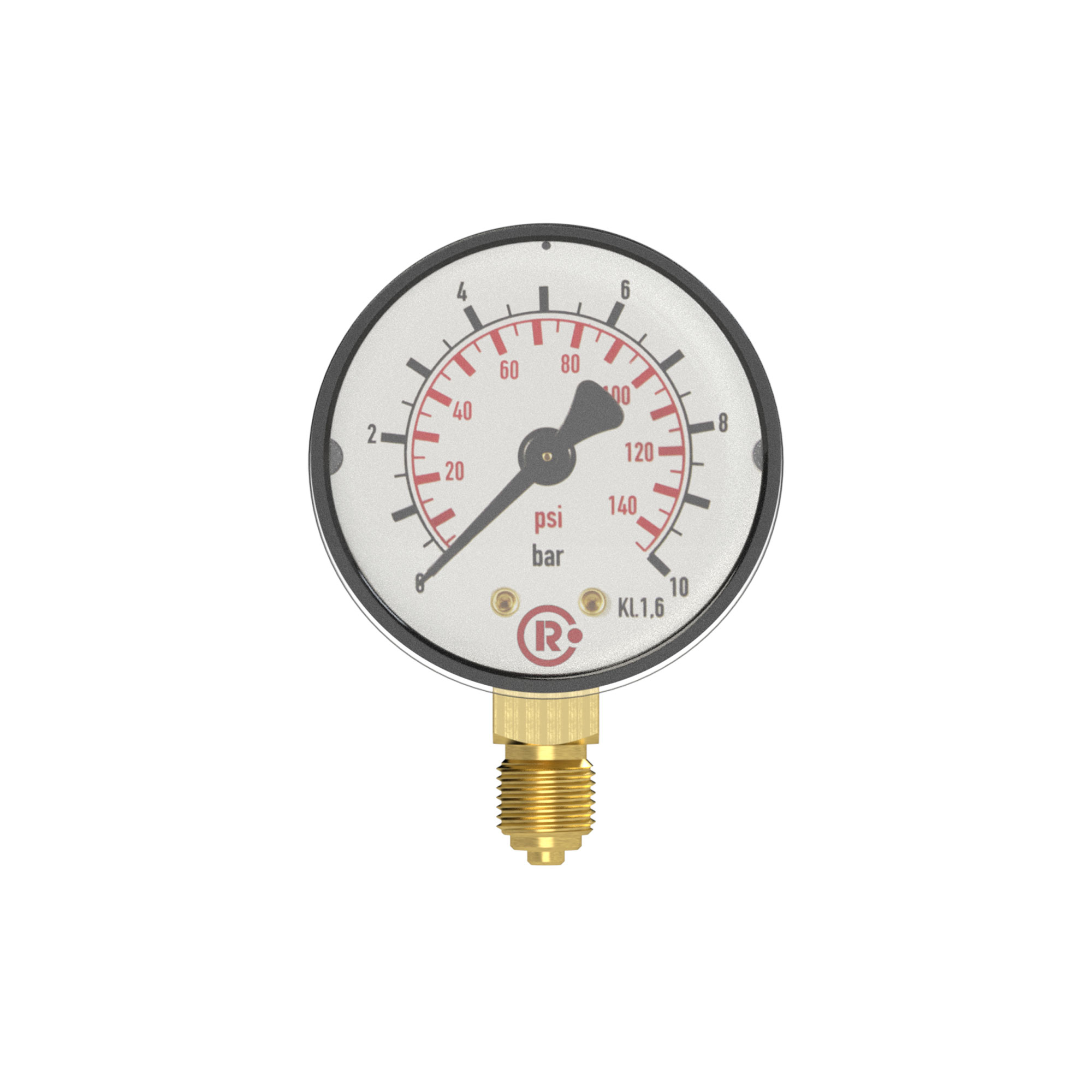 Standardmano, Kunststoff, G 1/8 unten, 0 - 10,0 bar/145 psi, Ø 40 - Riegler 101655