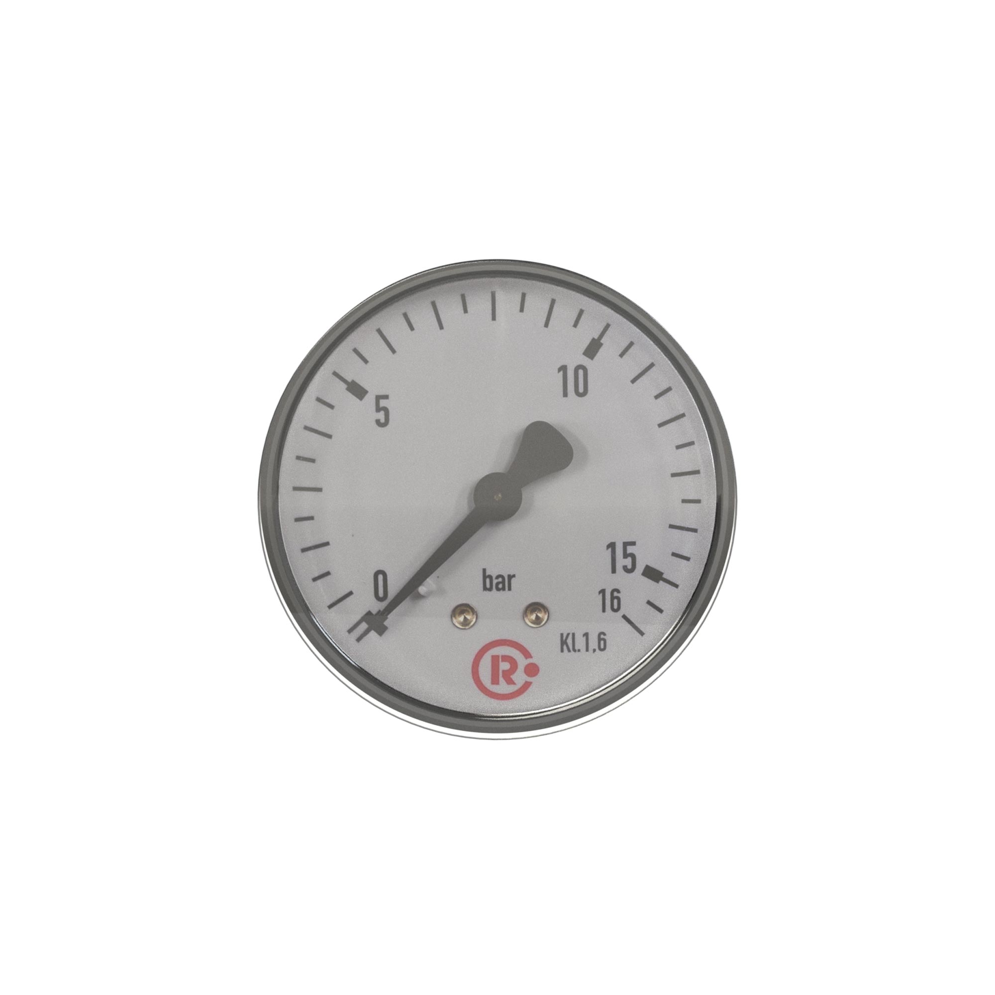 Standard pressure gauge, rear centric, G 1/4, 0 - 2.5 bar, Ø 63 - Riegler 101751