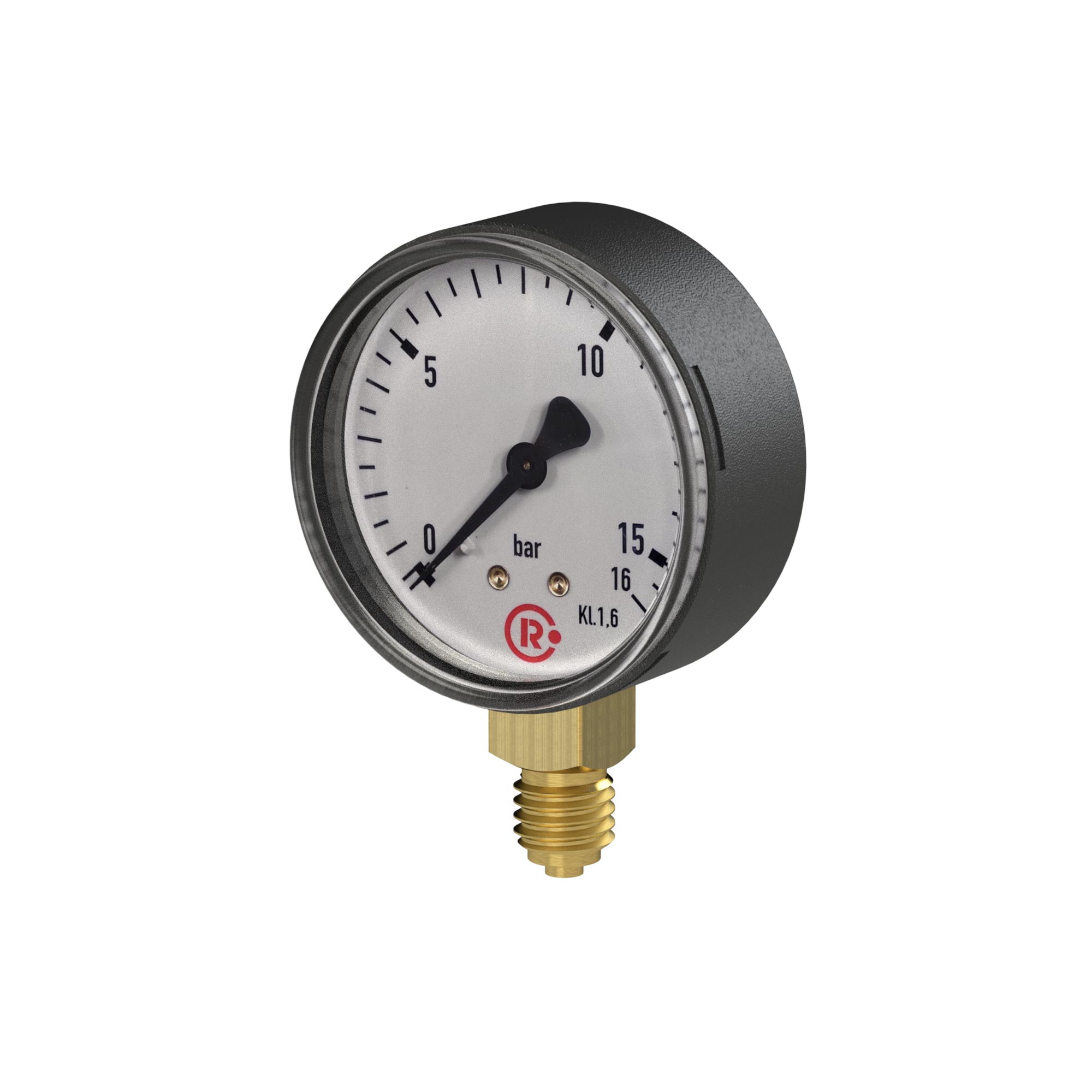 Standard pressure gauge, radial bottom, G 1/4, 0 - 400 bar, Ø 63 - Riegler 101808