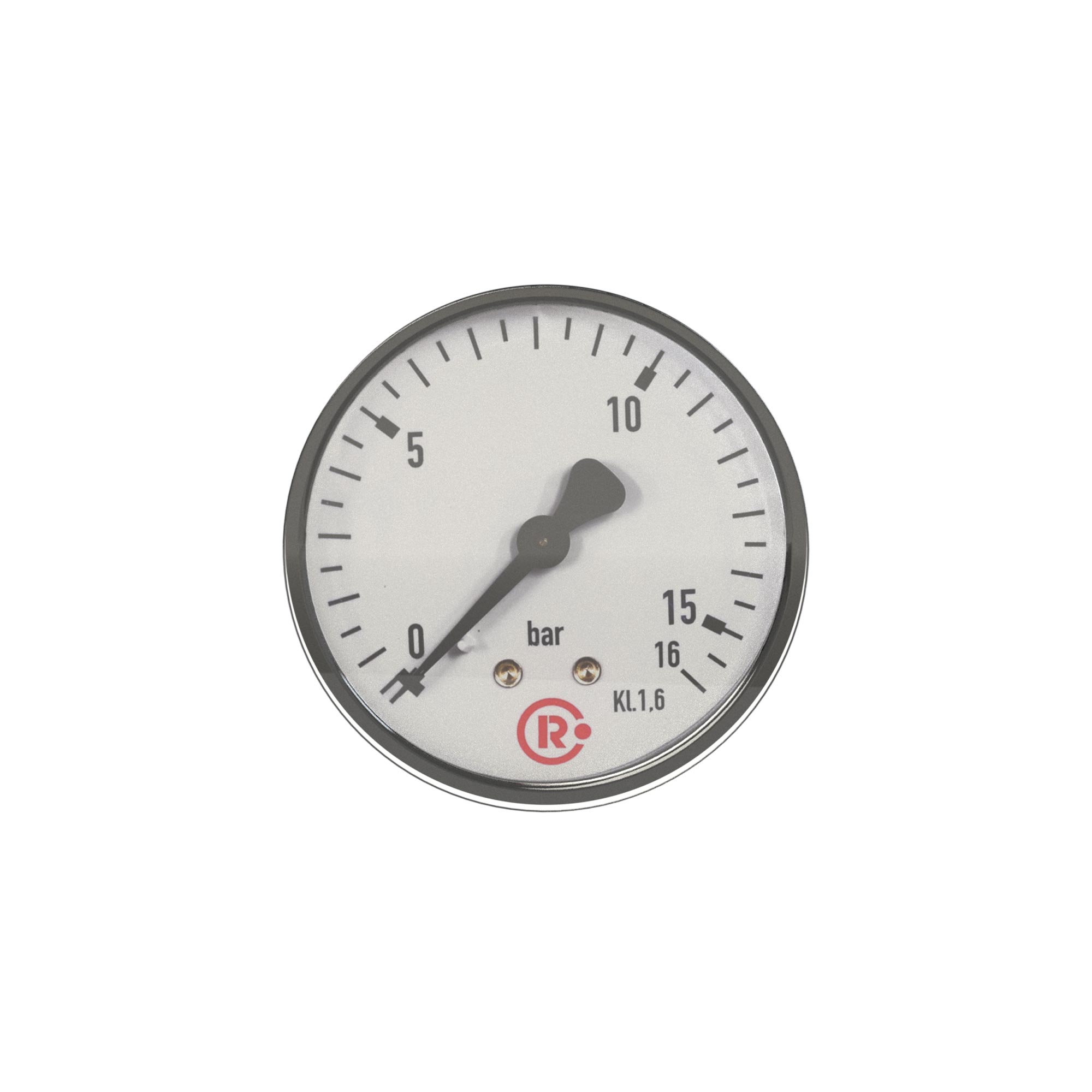 Standardmanometer, Stahlblechgeh., G 1/4 hinten, 0-2,5 bar, Ø 63 - Riegler 101836