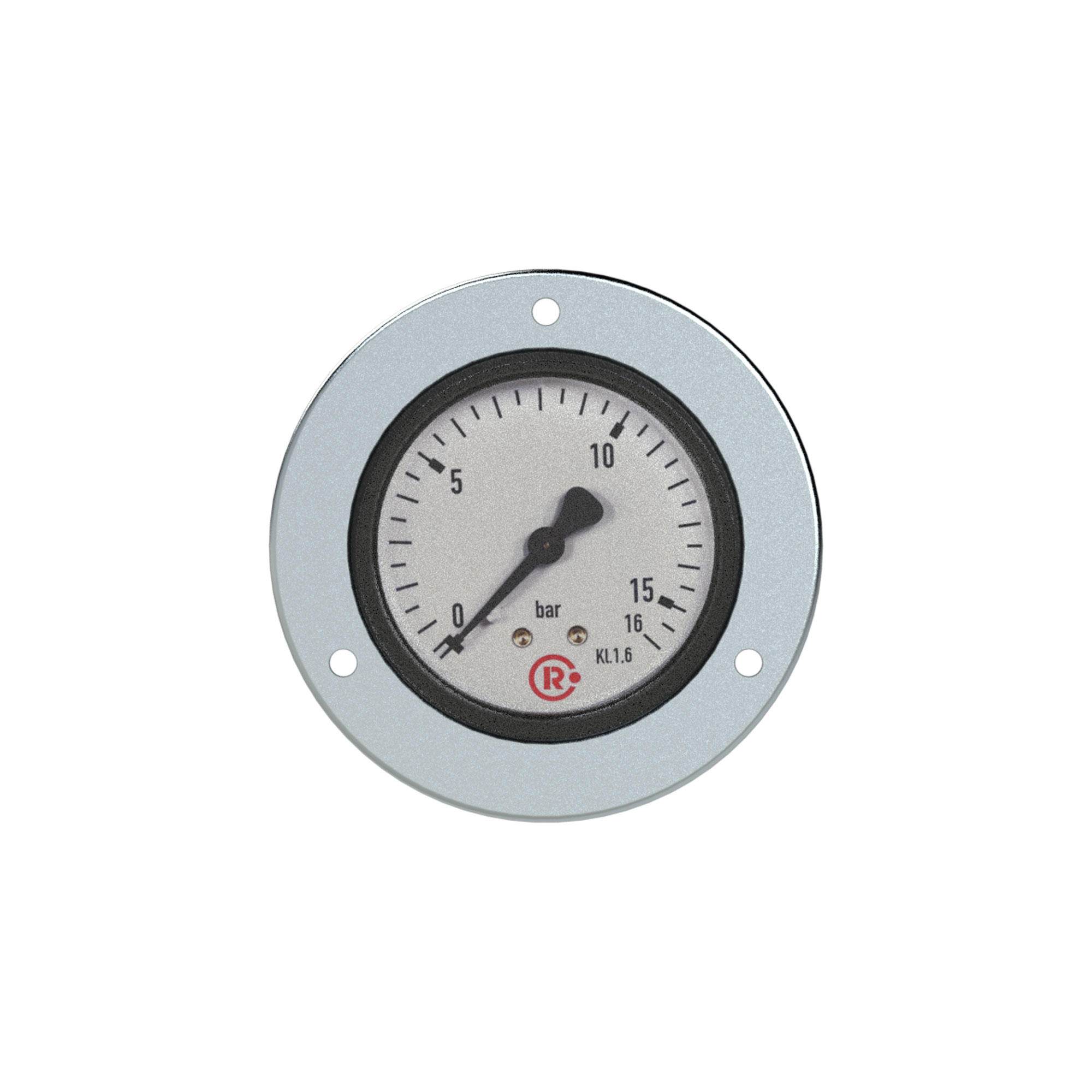 Standard pressure gauge, front ring, G 1/8, 0 - 2.5 bar, Ø 40 - Riegler 101852