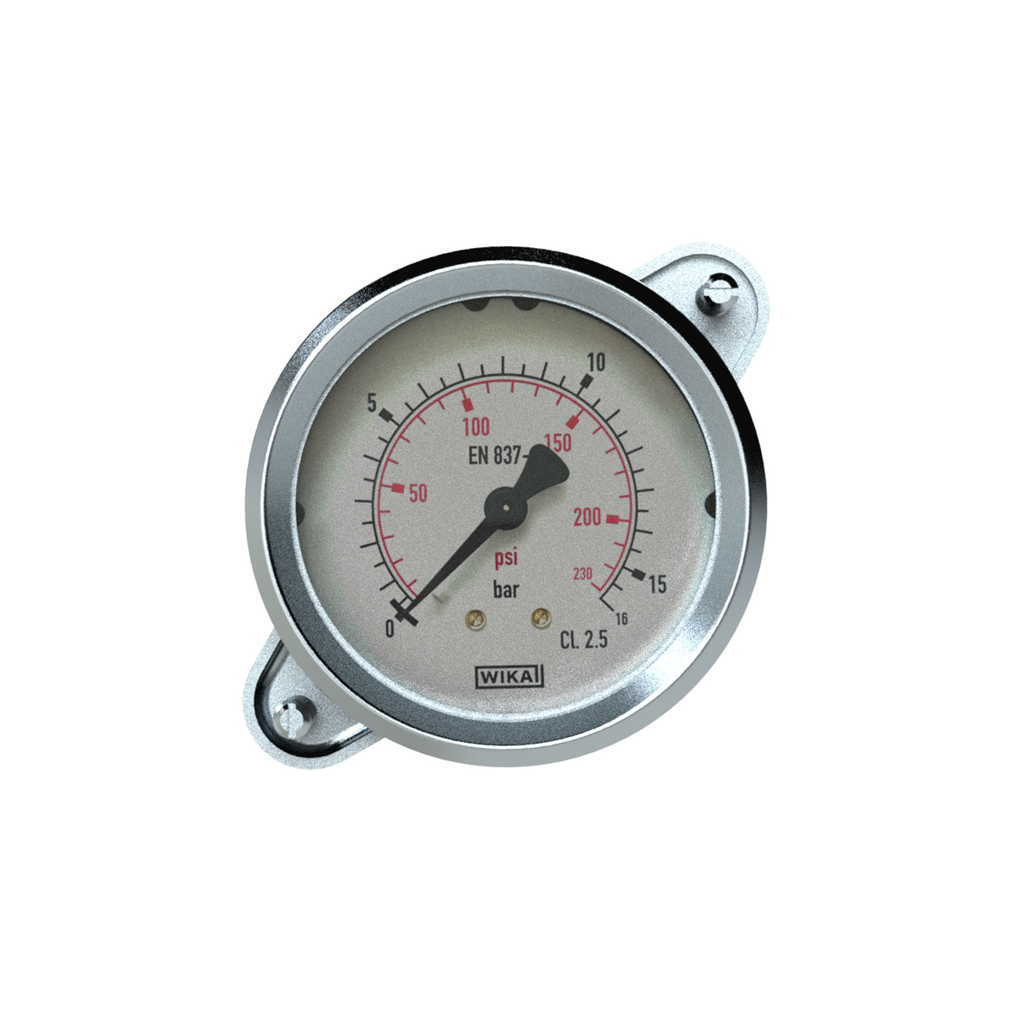 Standard pressure gauge, triangle front ring, G 1/4, 0 - 1 bar - Riegler 101930