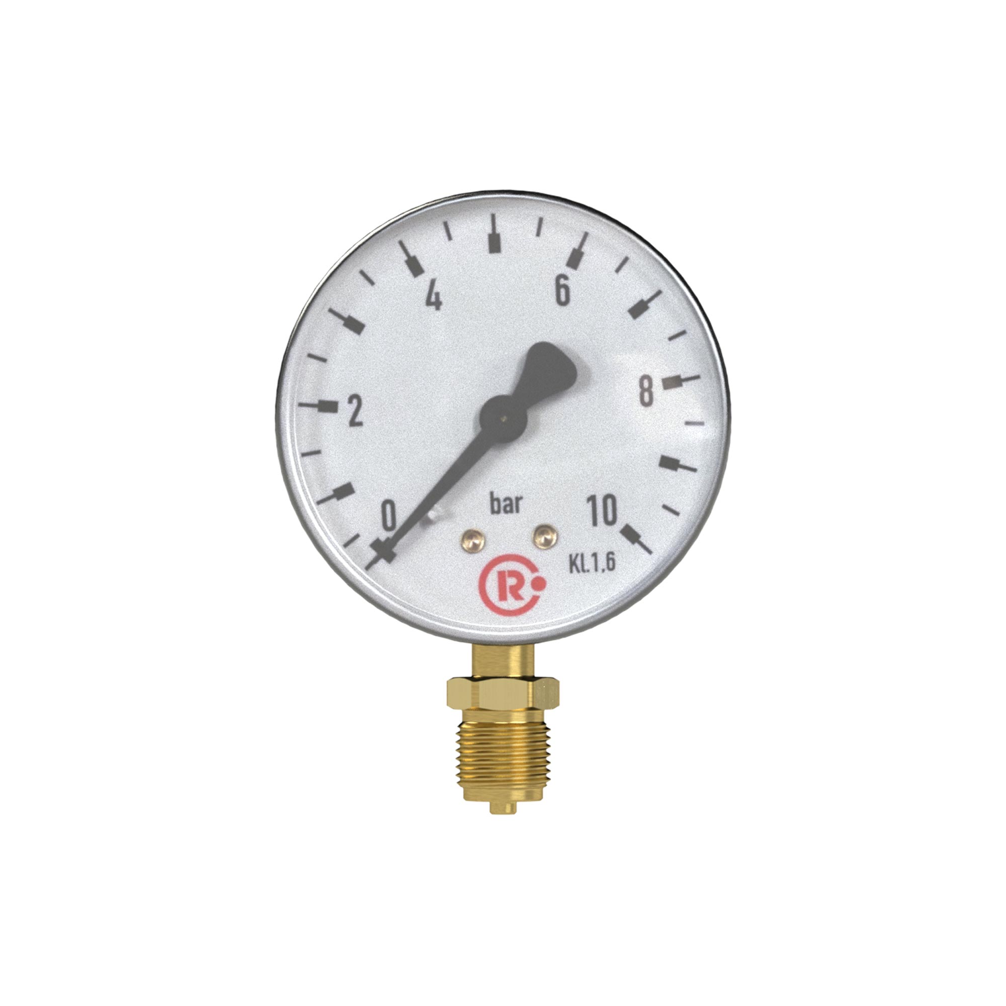 Standard pressure gauge, radial bottom, G 1/2, 0-160 bar, Ø 100 - Riegler 101980