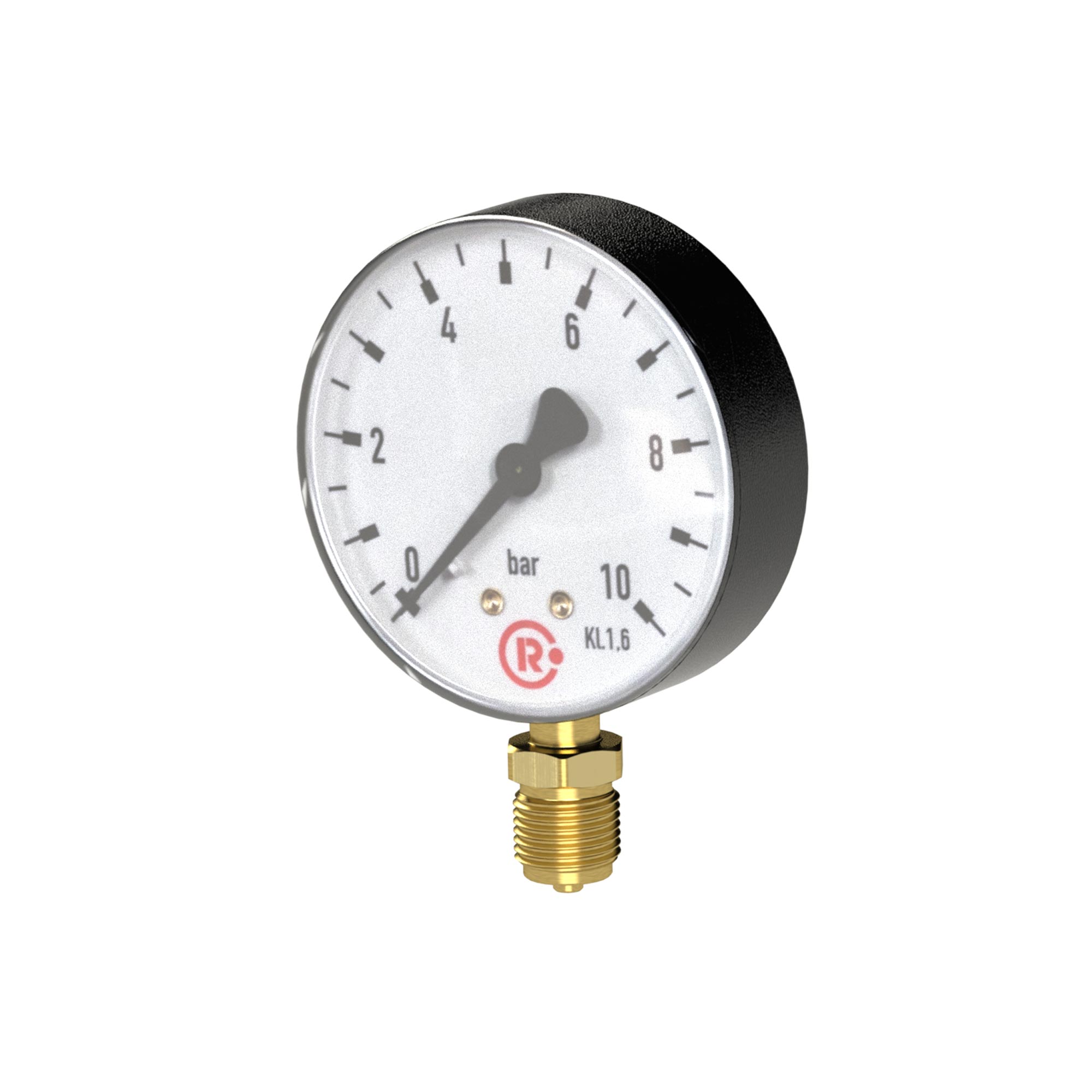 Standard pressure gauge, radial bottom, G 1/2, 0 - 25 bar, Ø 160 - Riegler 101995