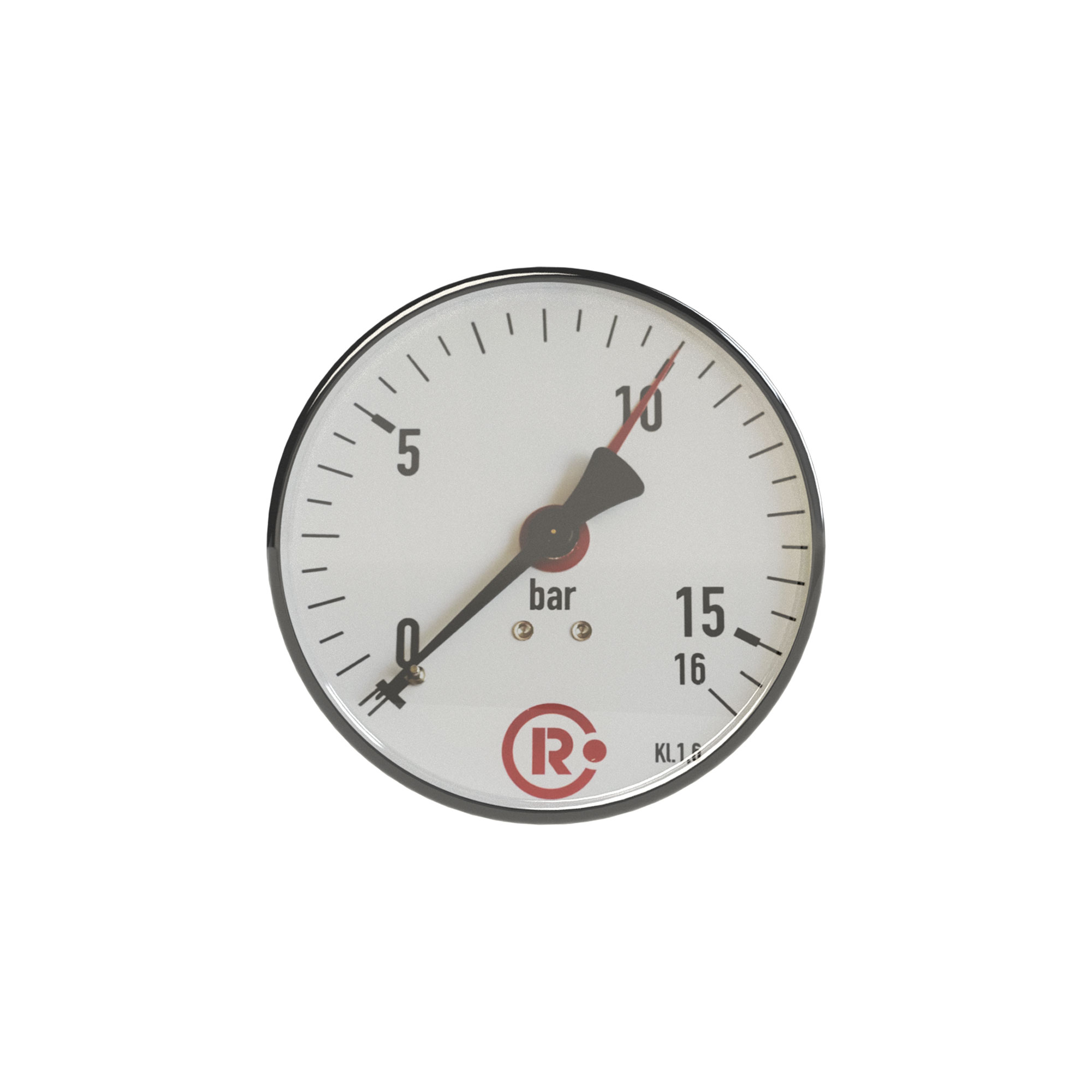 Standard pressure gauge, rear centric, G 1/4, 0 - 10 bar, Ø 80 - Riegler 102003