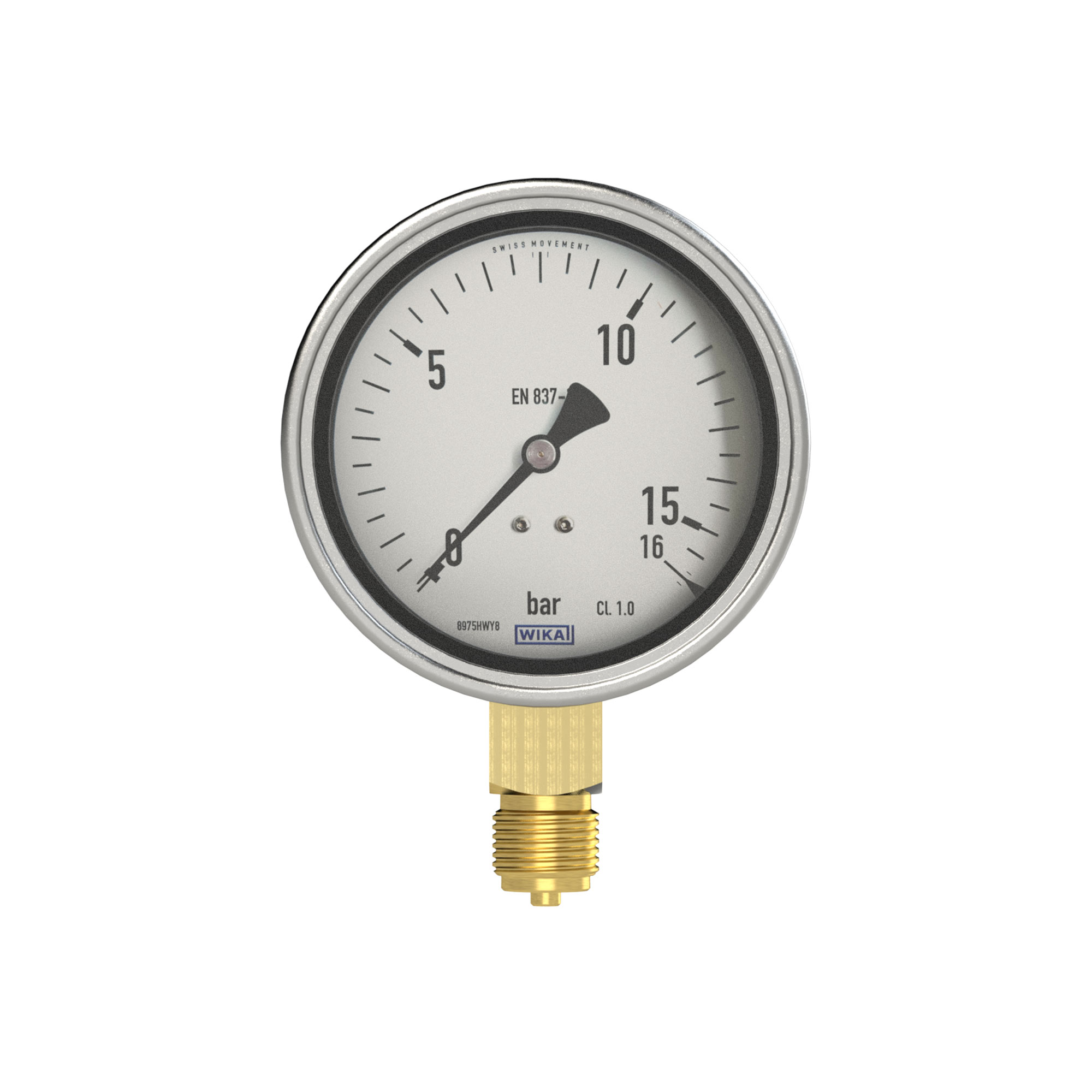 Manometer, Robustausführung, G 1/2 unten, -1 / 0,0 bar, Ø 100 - Riegler 102016