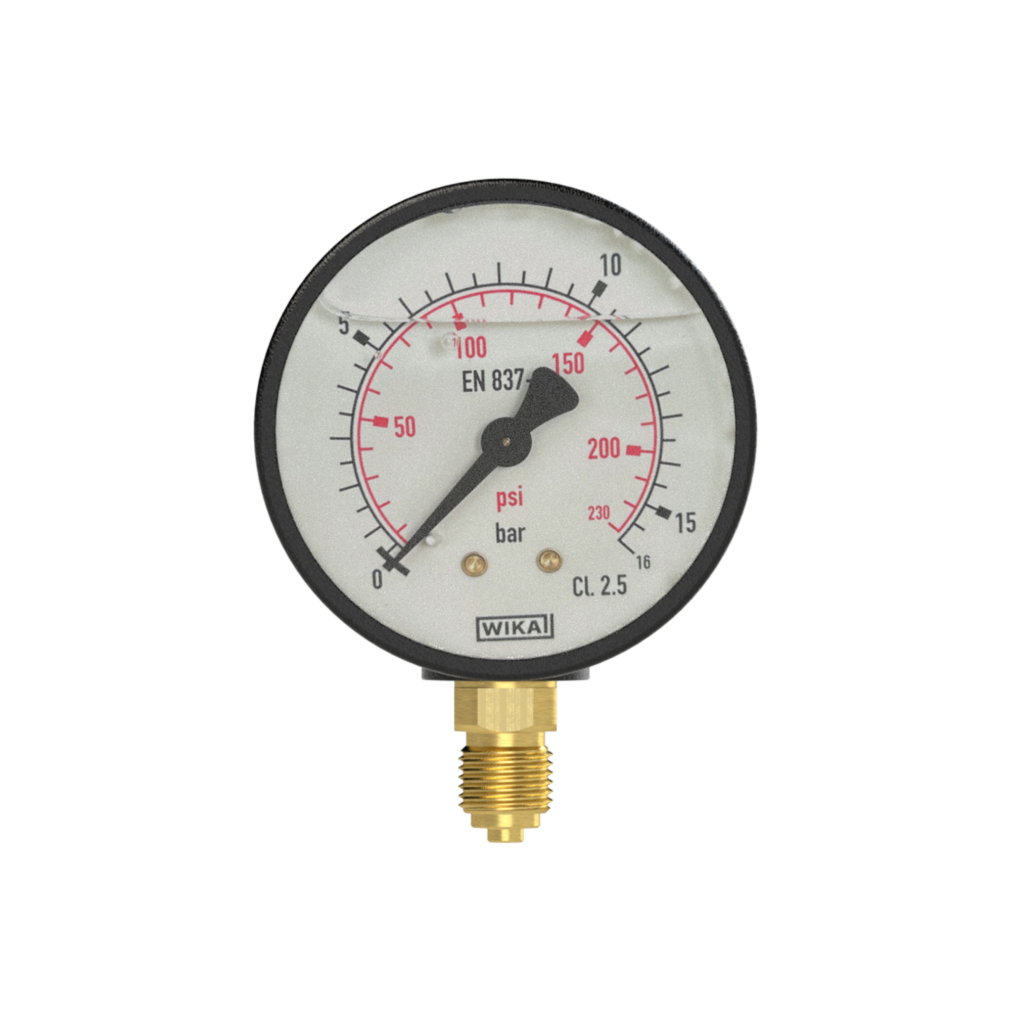 Glyzerinmanometer, Kunststoff, G 1/4 unten, 0 - 40,0 bar, Ø 63 - Riegler 102082