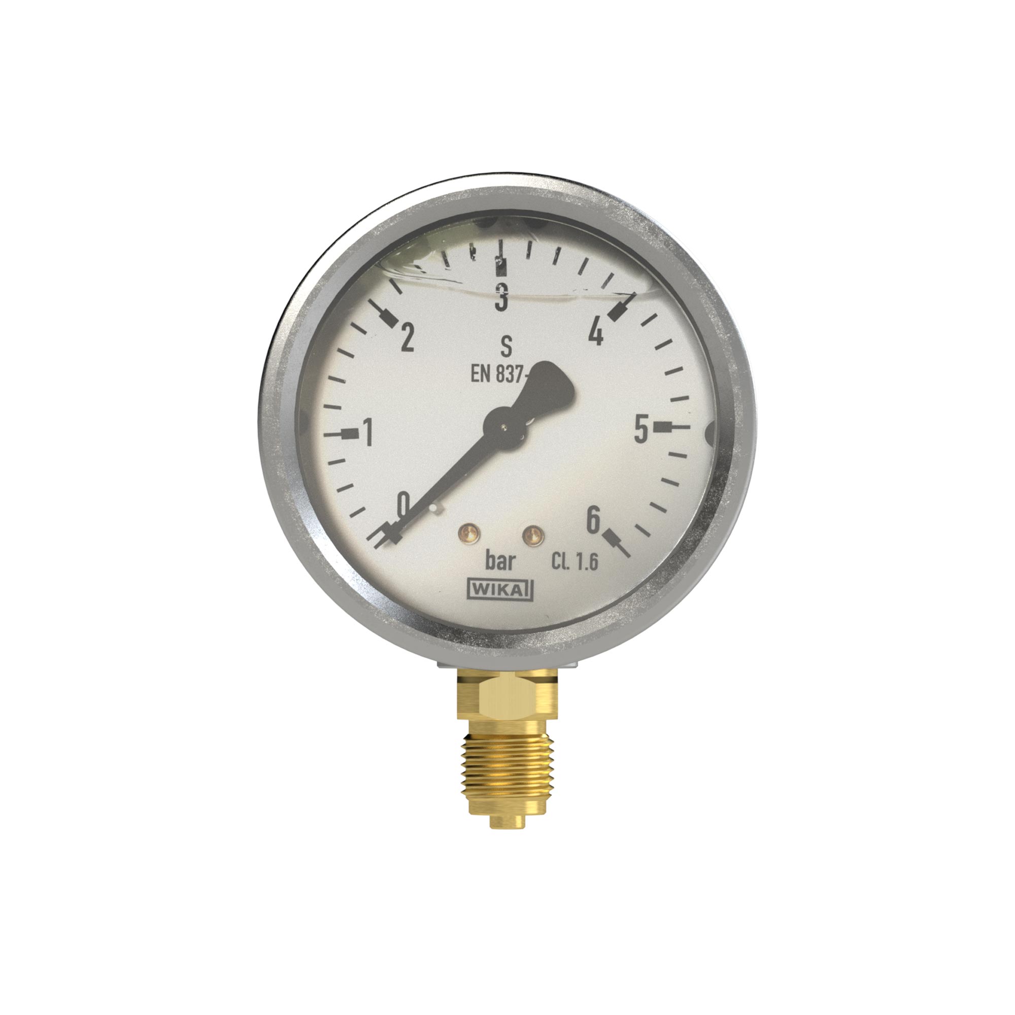 Glyzerinmanometer, CrNi-Stahl, G 1/4 unten, 0 - 250,0 bar, Ø 63 - Riegler 102121