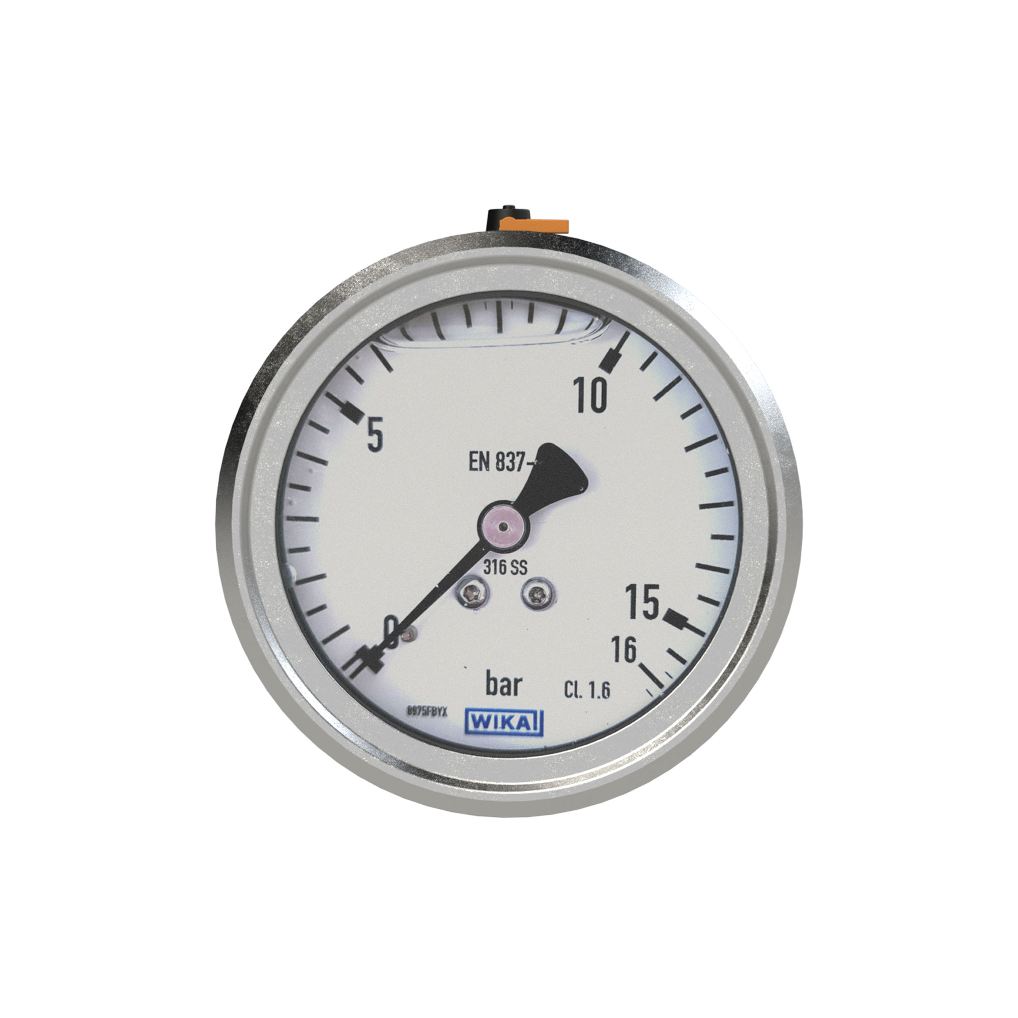 Glycerine pressure gauge, rear centric, G 1/4, 0 - 25 bar, Ø 63 - Riegler 102151
