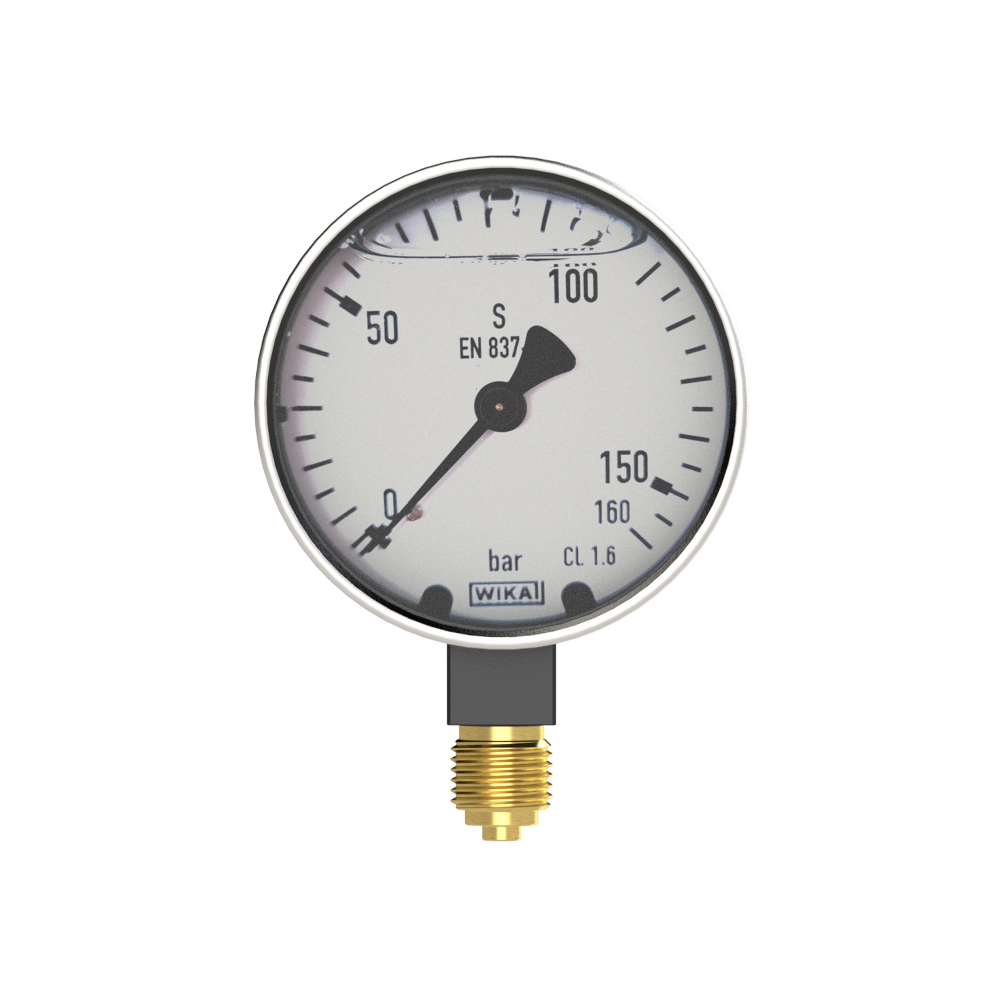 Glyzerinmanometer, Metallgehäuse, G 1/4 unten, 0 - 6,0 bar, Ø 63 - Riegler 102172