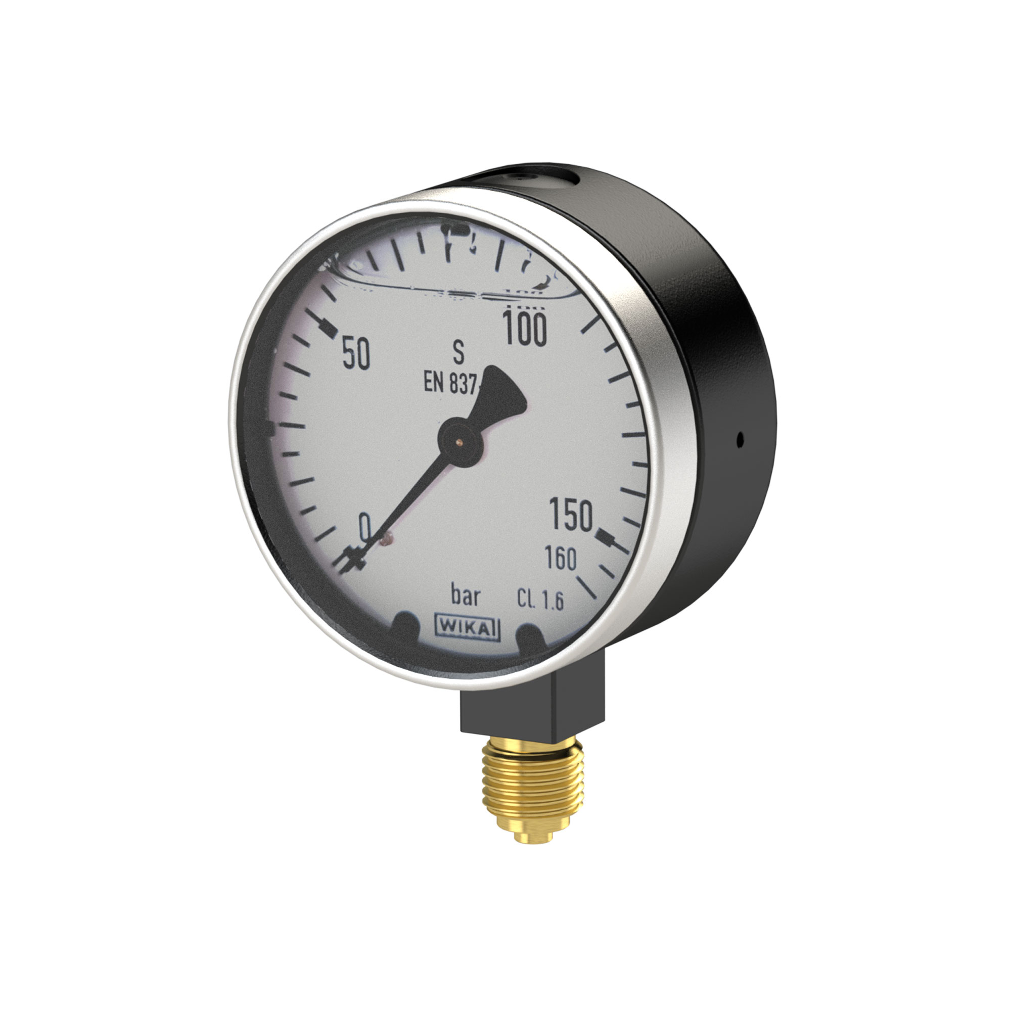 Glyzerinmanometer, Metallgehäuse, G 1/4 unten, 0-600,0 bar, Ø 63 - Riegler 102182