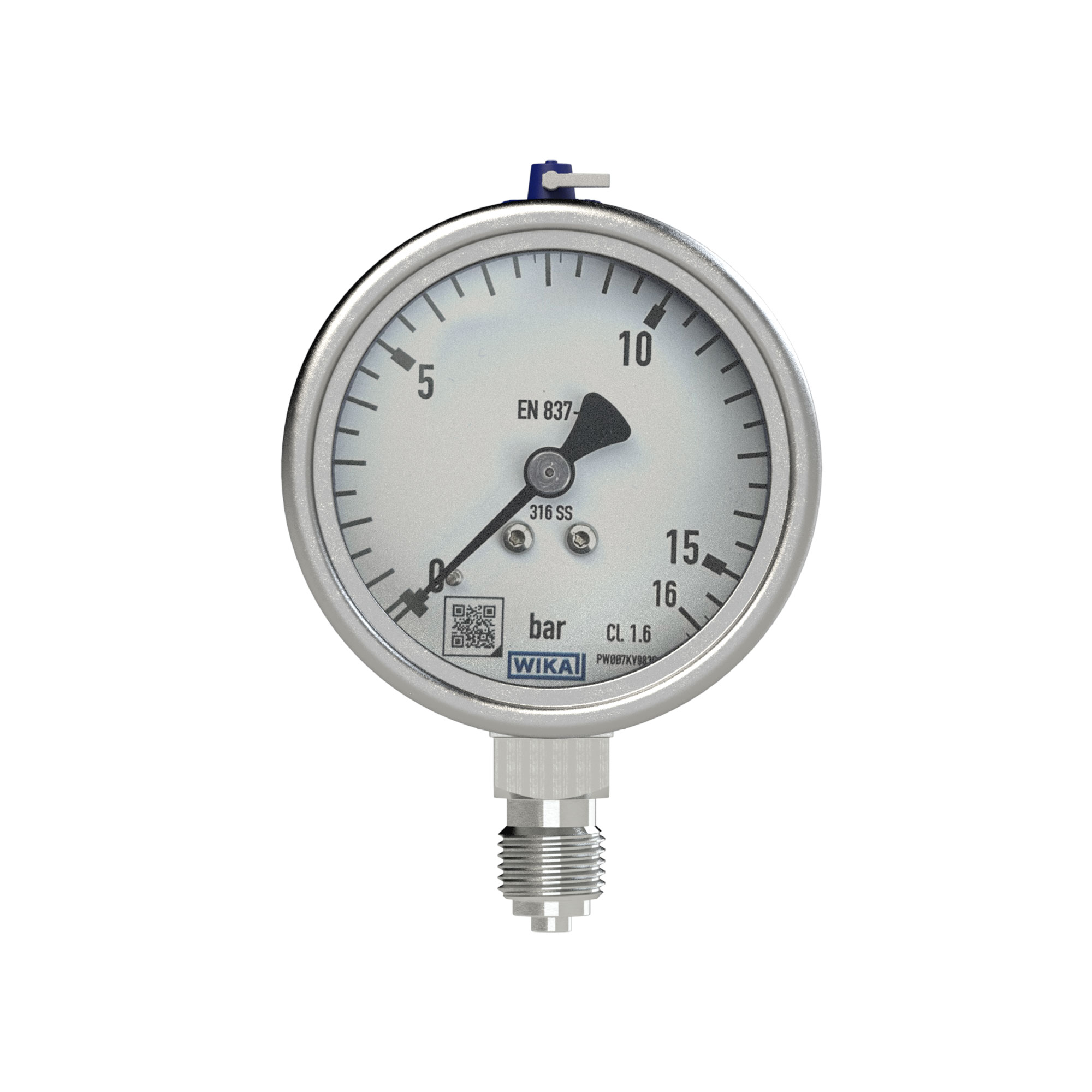 Manometer, CrNi-Stahl, G 1/2 radial unten, 0 - 60,0 bar, Ø 100 - Riegler 102500