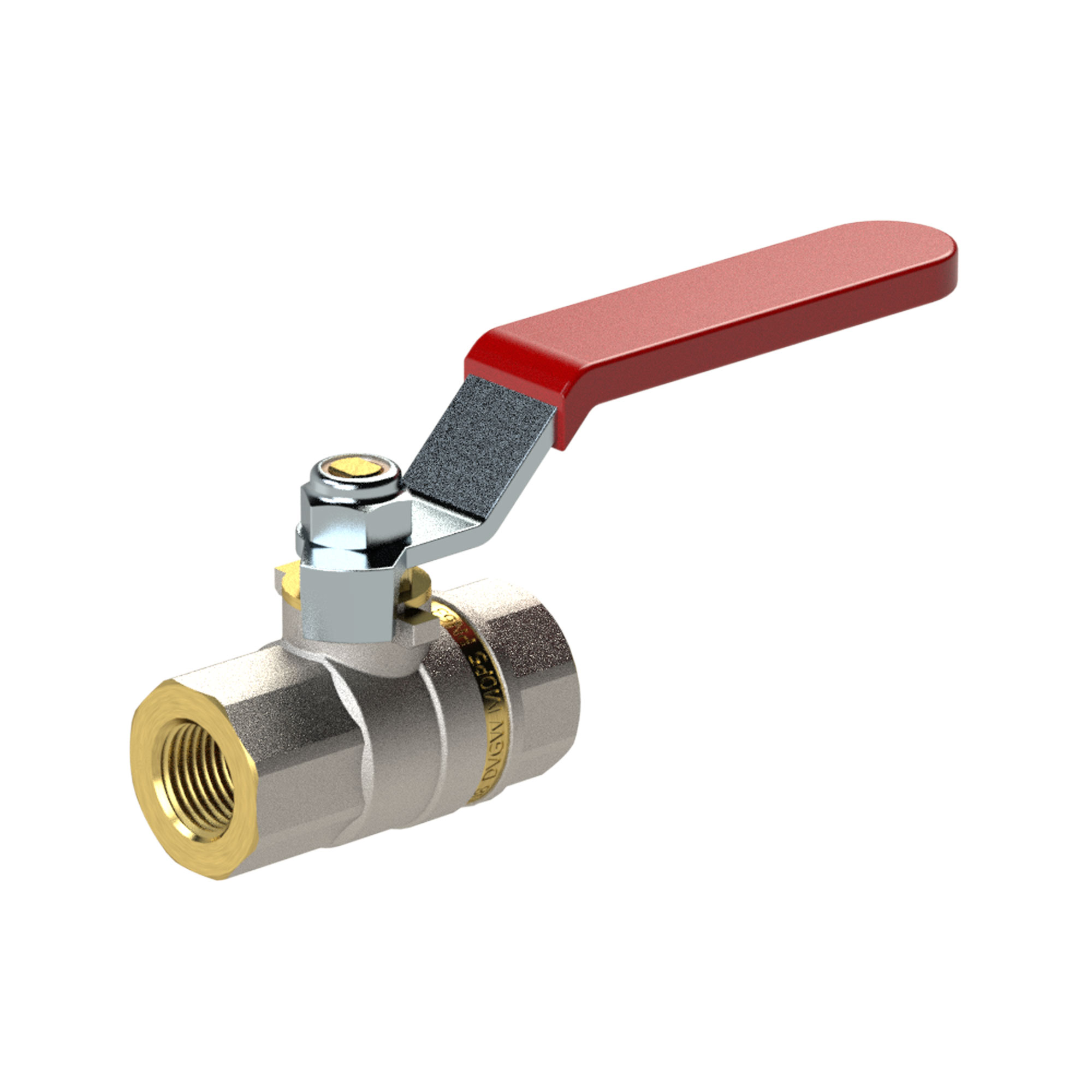 Kugelhahn Standardausf., roter Hebel, IG/IG, MS vern. - Riegler K816
