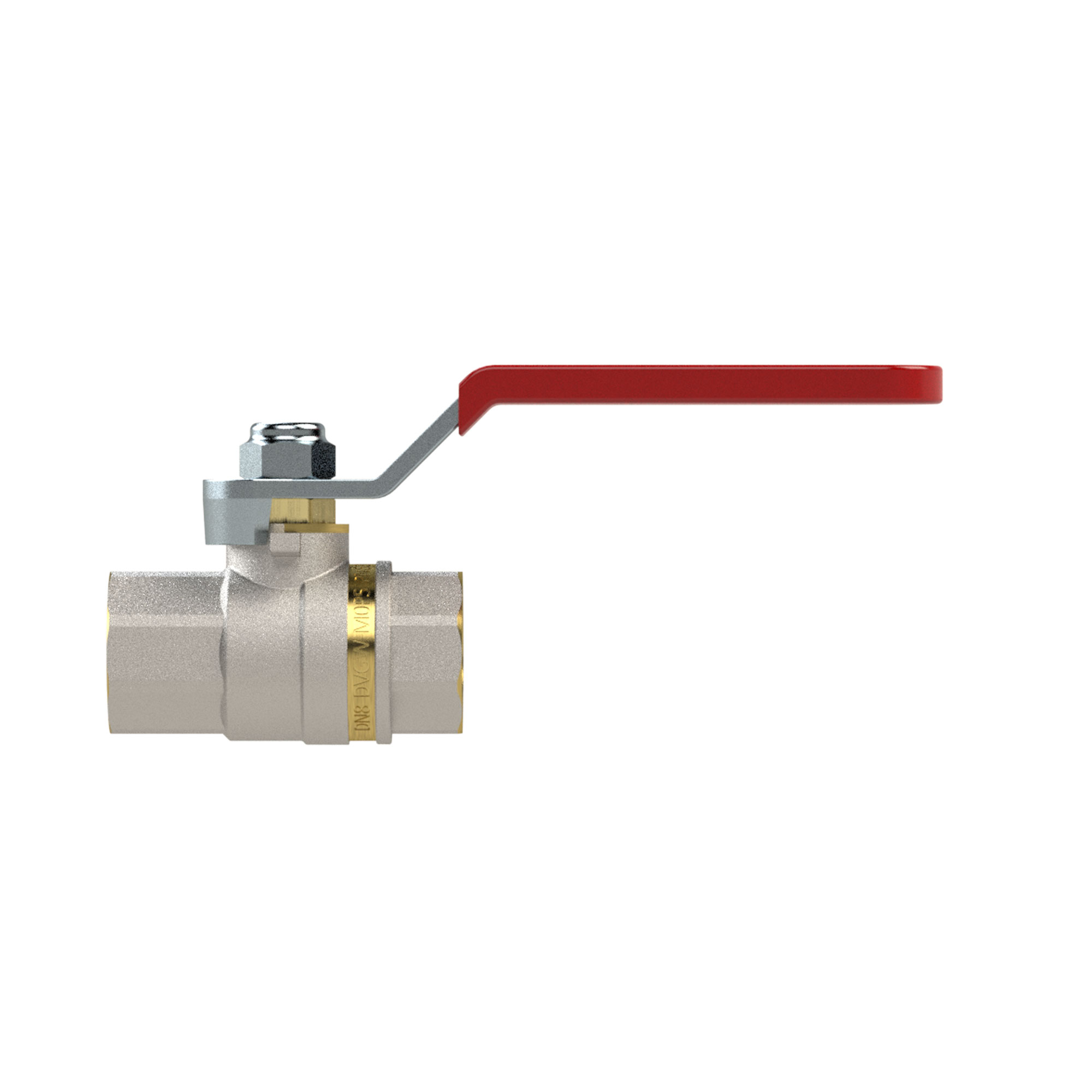 Kugelhahn Standardausf., roter Hebel, IG/IG, MS vern., G 1/4 - Riegler 103167
