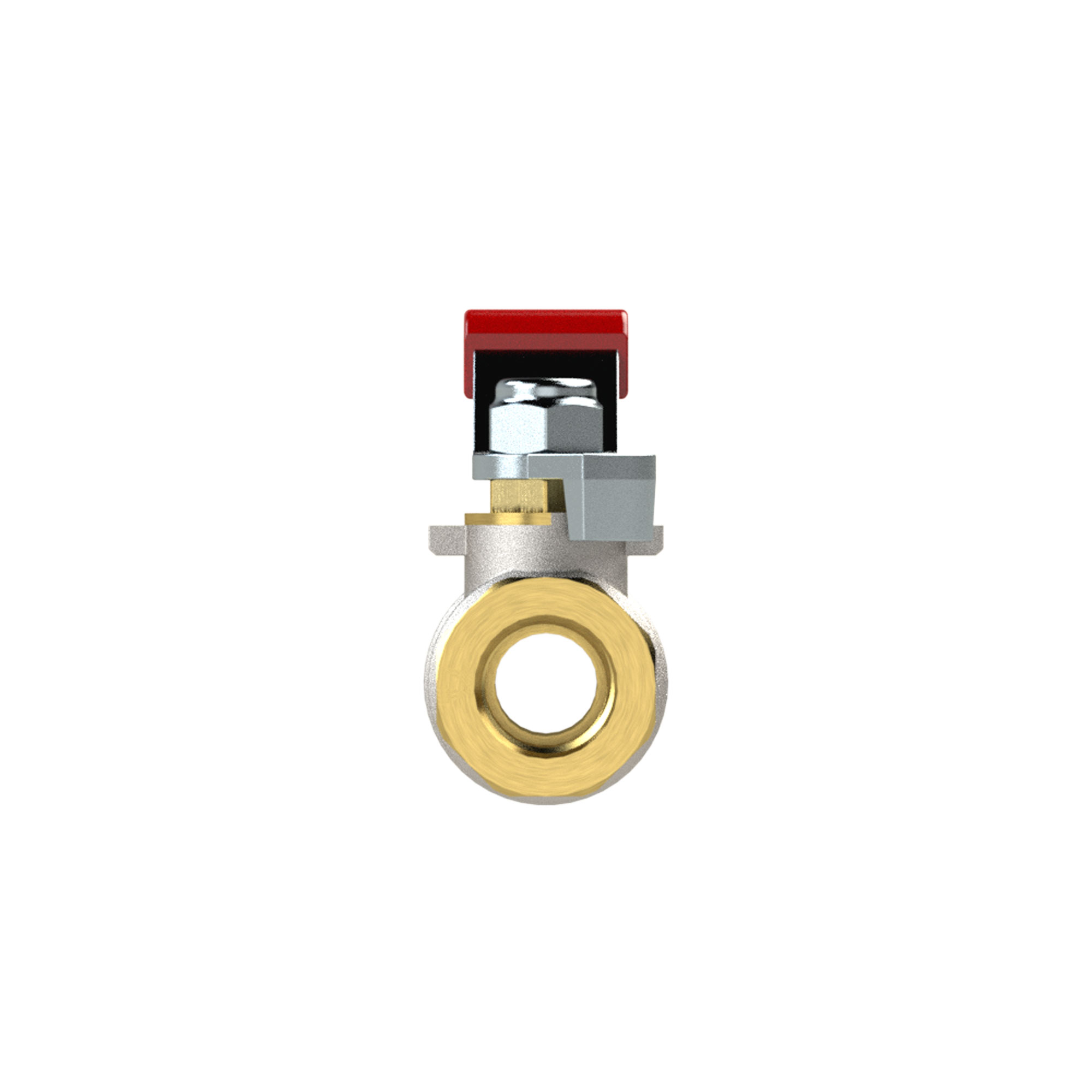 Kugelhahn Standardausf., roter Hebel, IG/IG, MS vern., G 1/4 - Riegler 103167