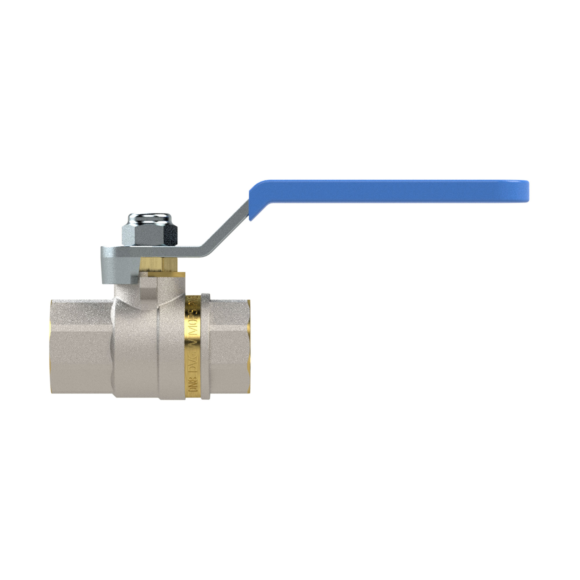 Kugelhahn Standardausf., blauer Hebel, IG/IG, MS vern., G 2 - Riegler 103184