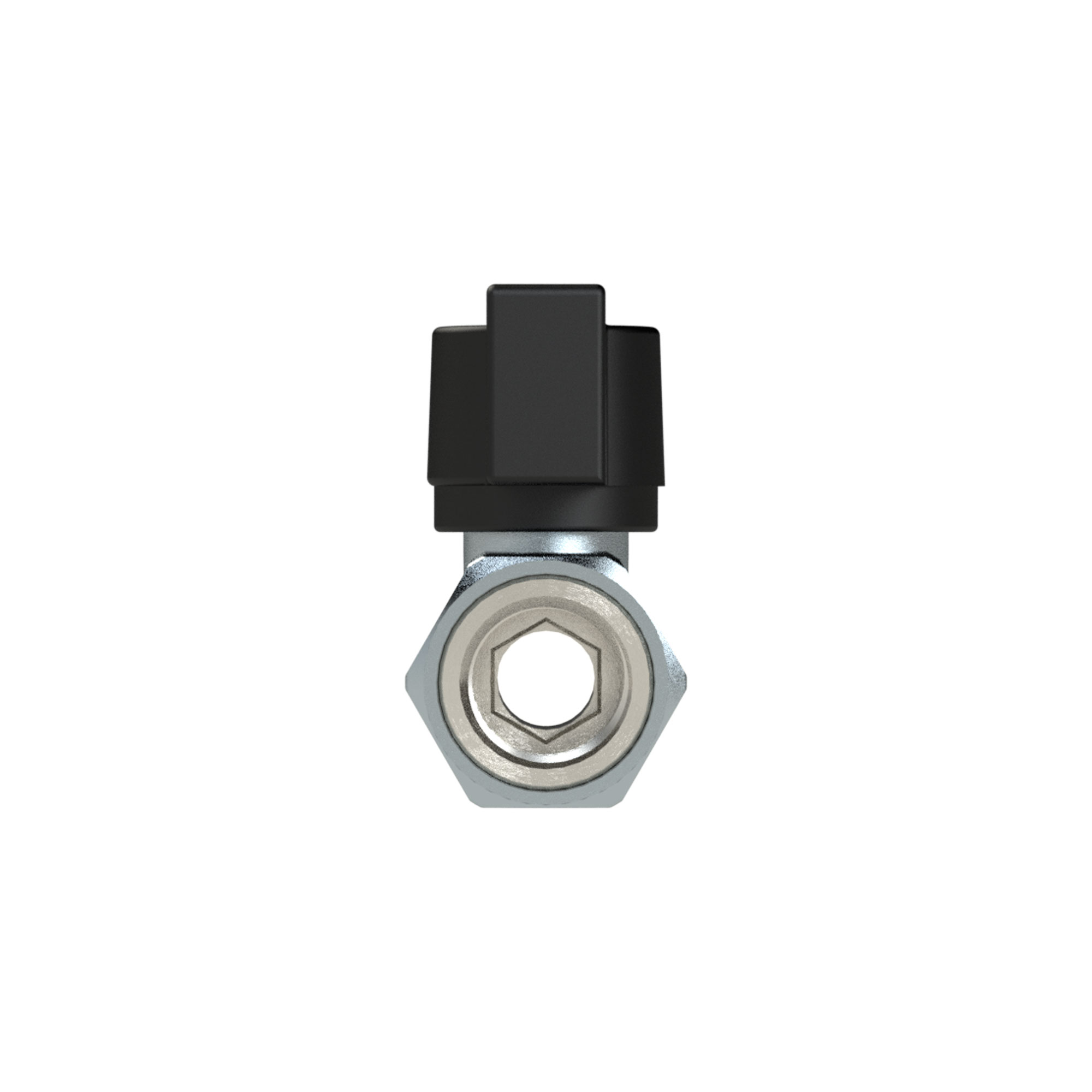 Mini ball valve nickel-plated brass, Butterfly handle, G 1/2 IT - Riegler 103329