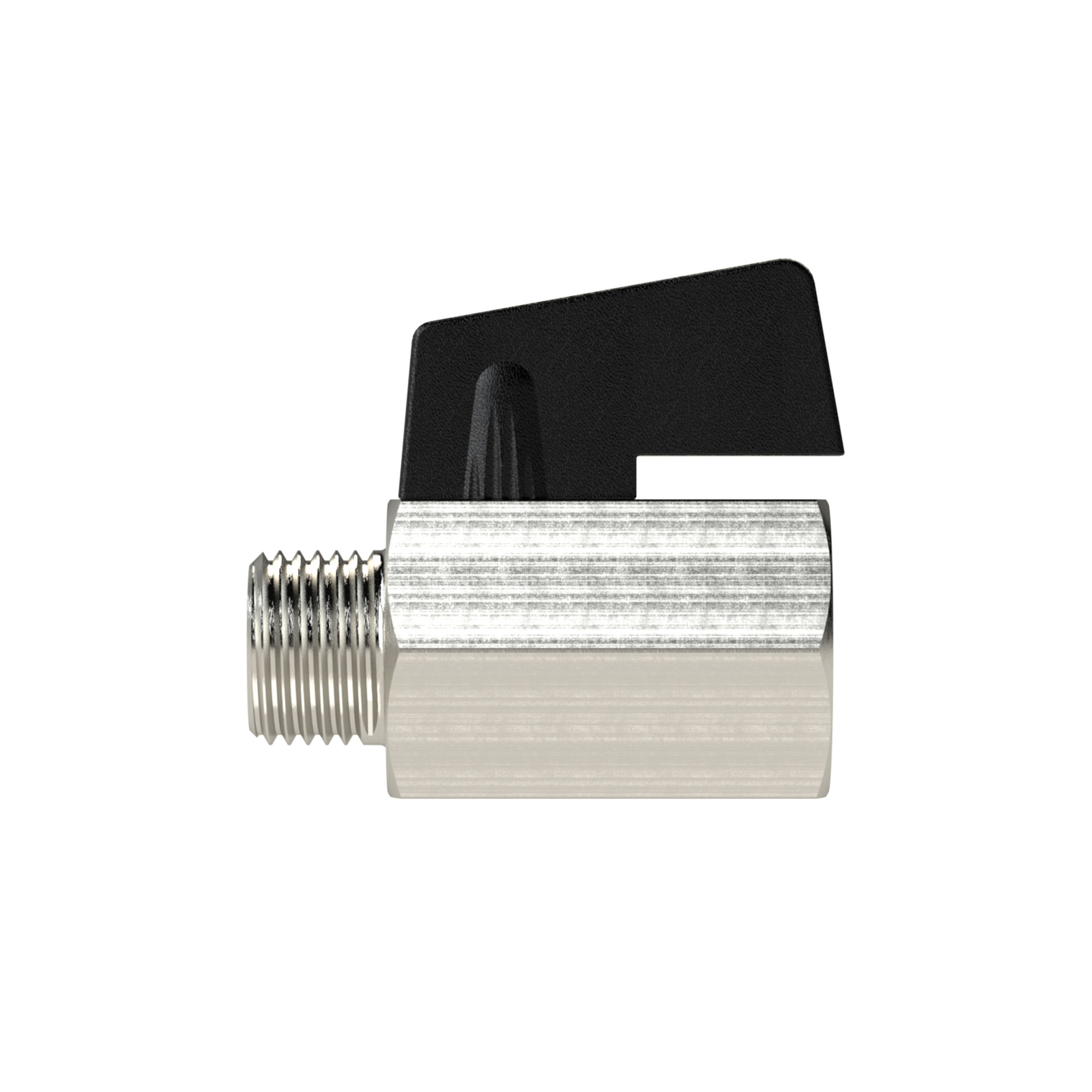 Mini ball valve, Smooth surface nickel-plated brass G3/8IT/ET DN8 - Riegler 103345