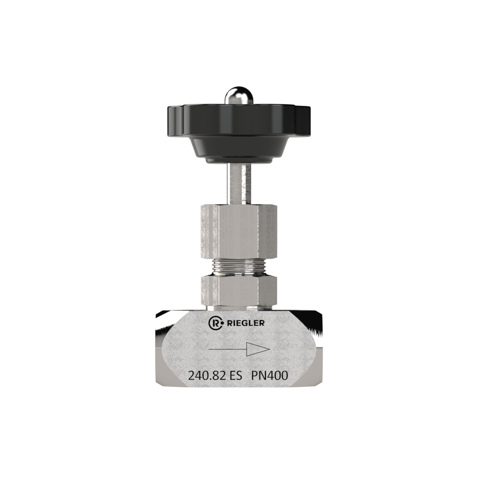 Needle valve, Stainless steel 1.4571, G 1/4, DN 5 - Riegler 103769