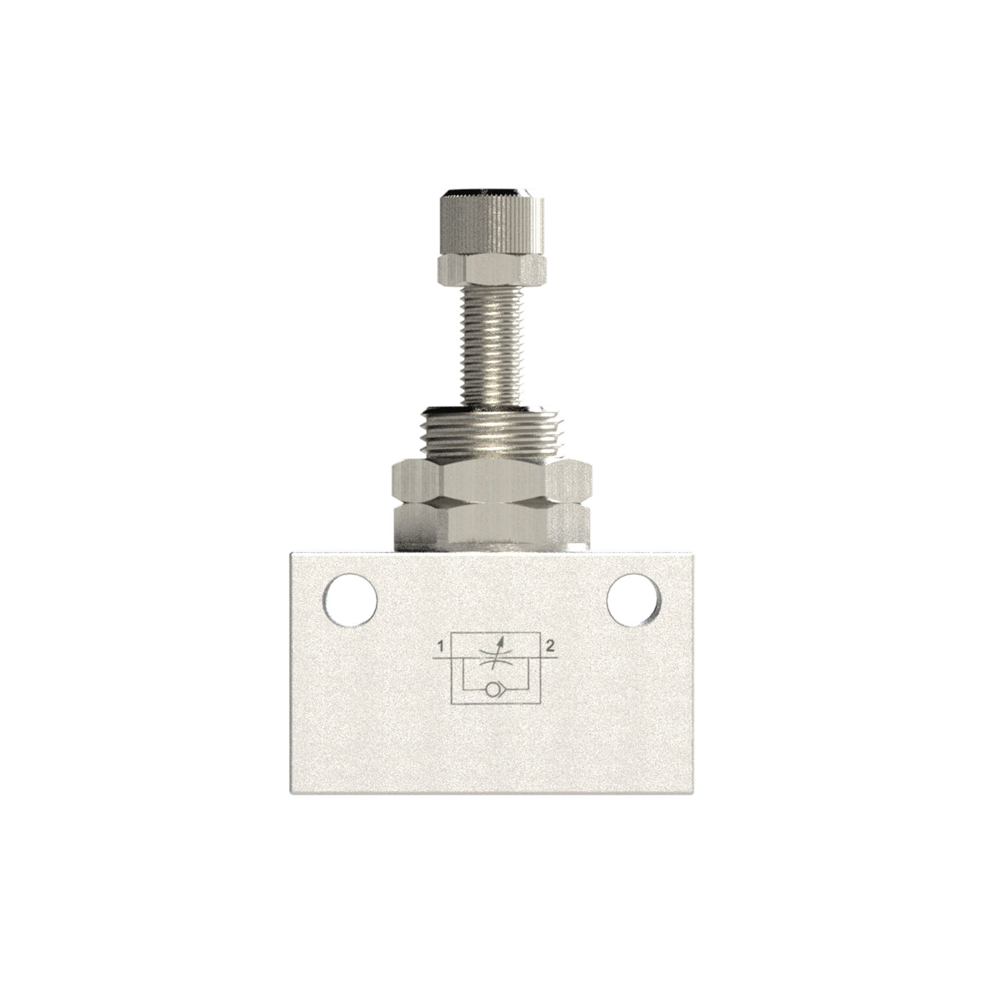 Throttle check valve, in block shape, Anodised aluminium, G 1/4 - Riegler 103804