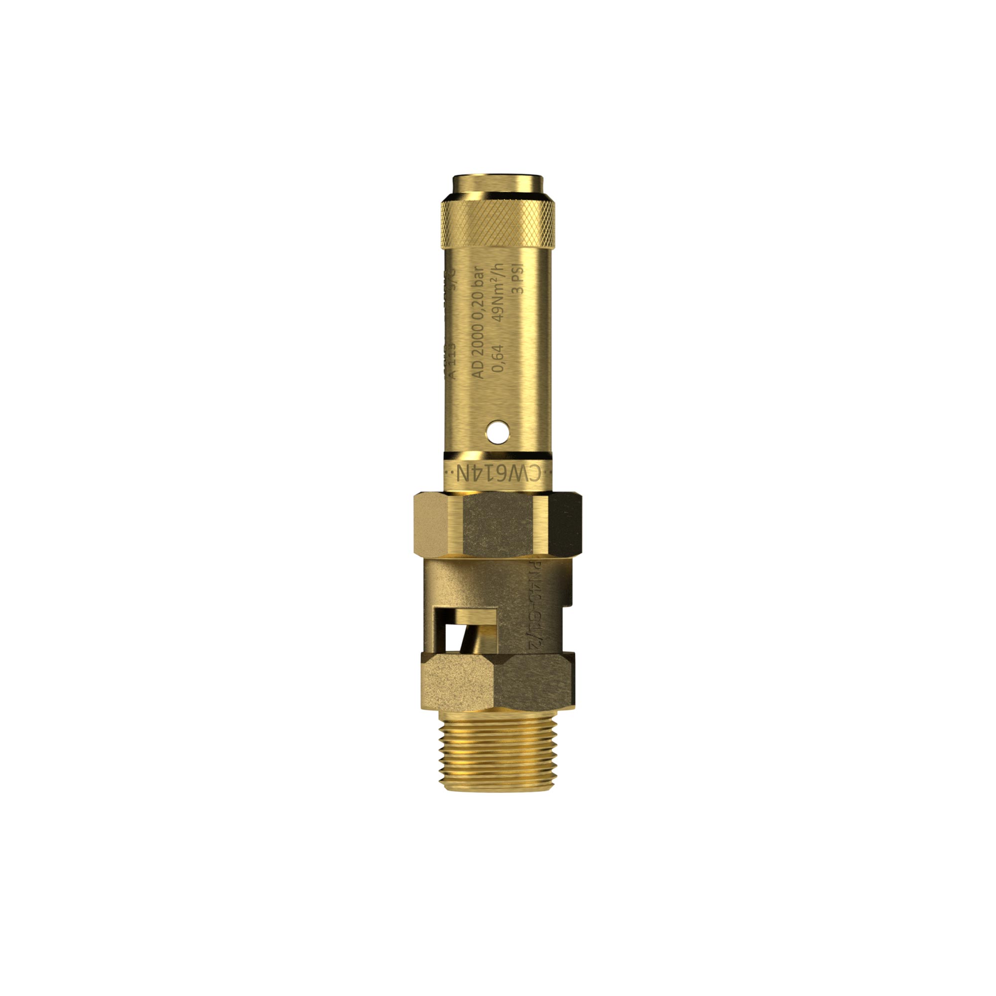 Safety valve, Brass, G 2, Trigger pressure 4 bar - Riegler 105063