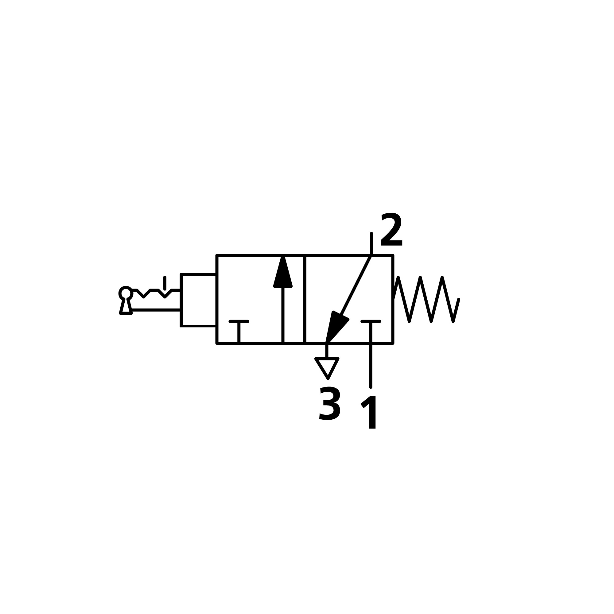 3/2-Miniventil, manuell, Zugschalter, NC, bistabil, M5 seitl. - Riegler 106412