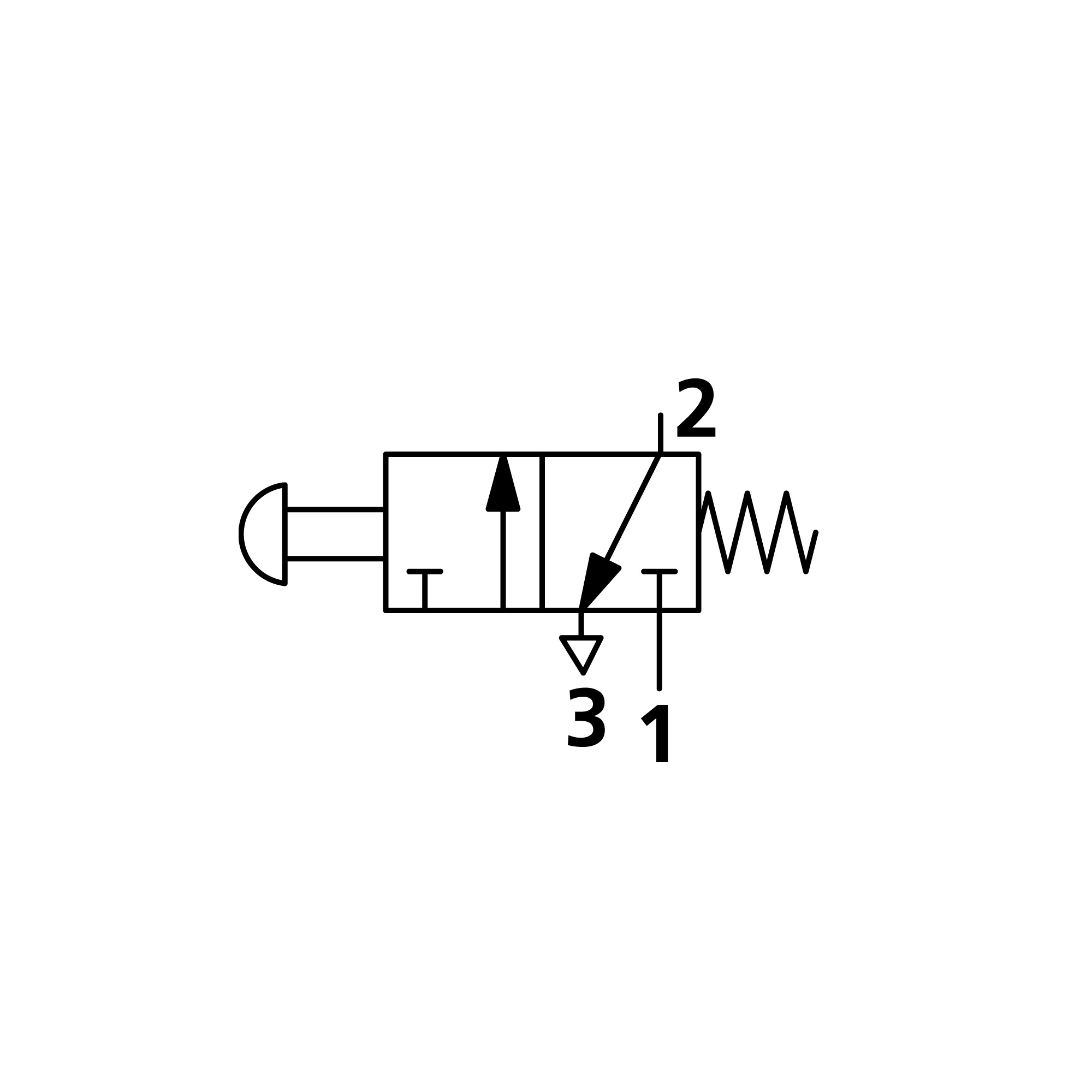 3/2-way mini valve, manual, palm button, NC, mono. 4 mm side - Riegler 154137