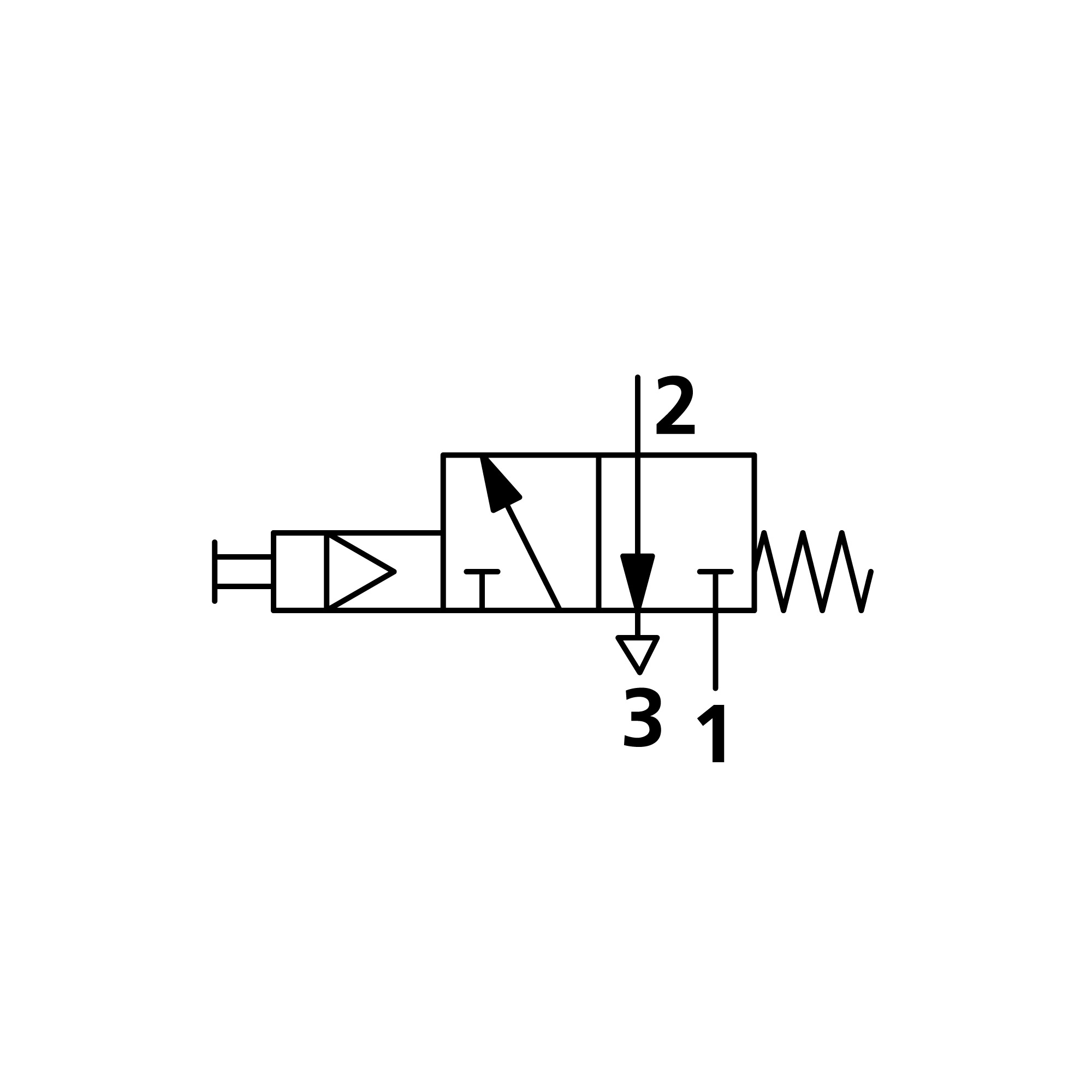 3/2-way valve, manual, Push button, NC, monostable, G 1/8 - Riegler 106417